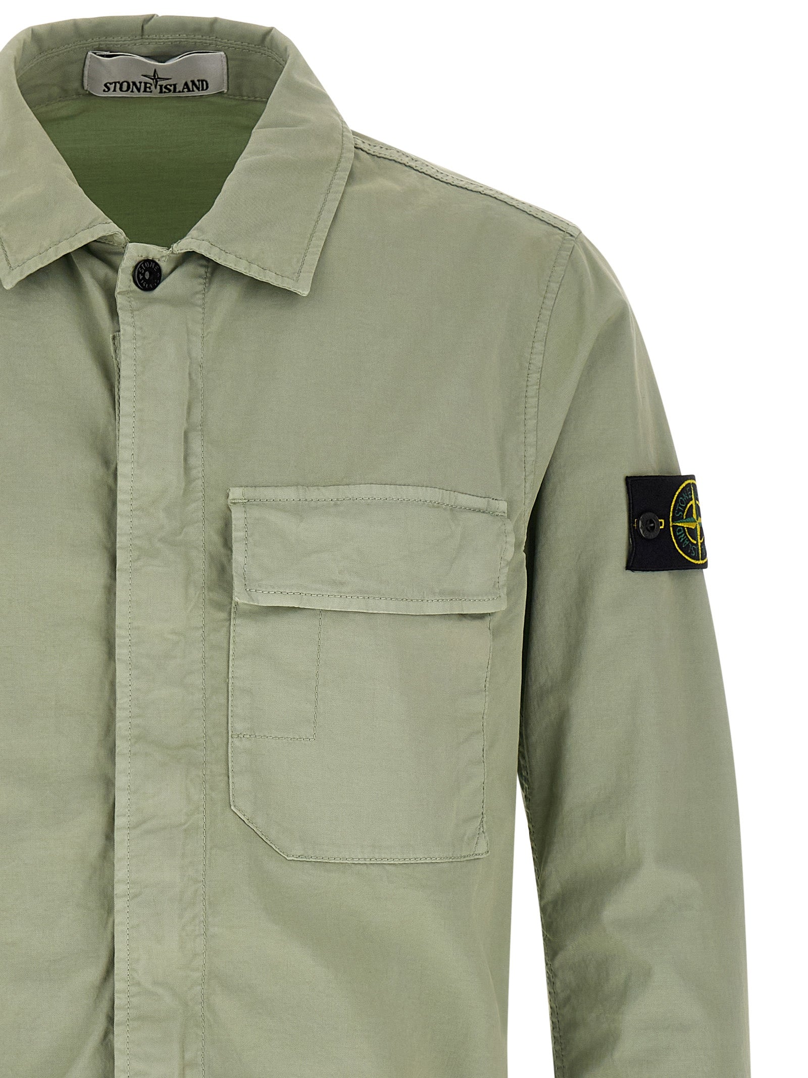 Stone Island Green Cotton Overshirt