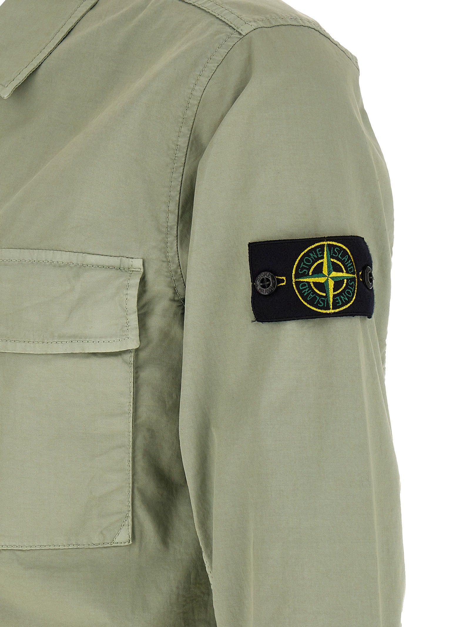 Stone Island Green Cotton Overshirt