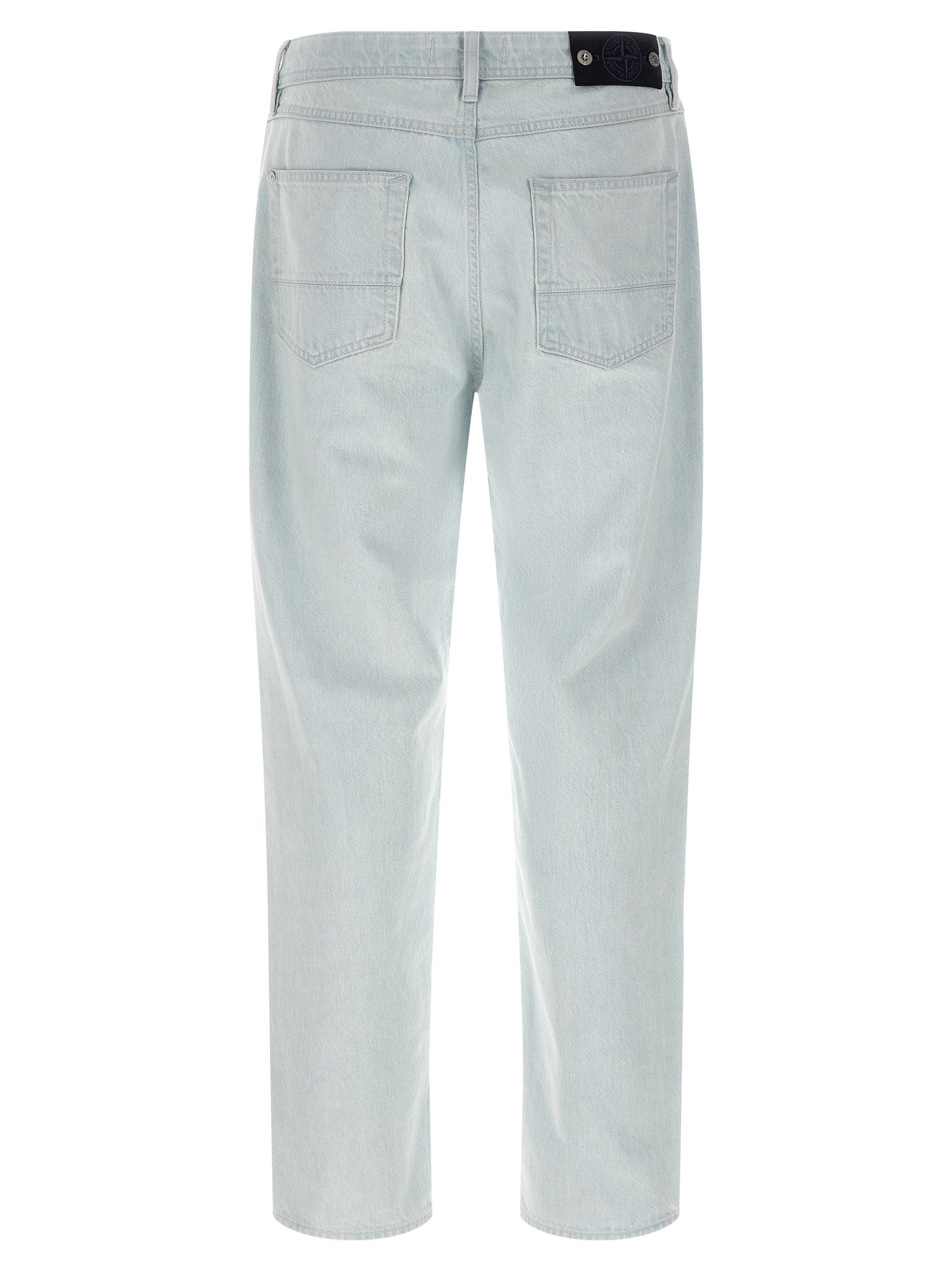 Stone Island Light Blue Straight-Leg Cotton Jeans