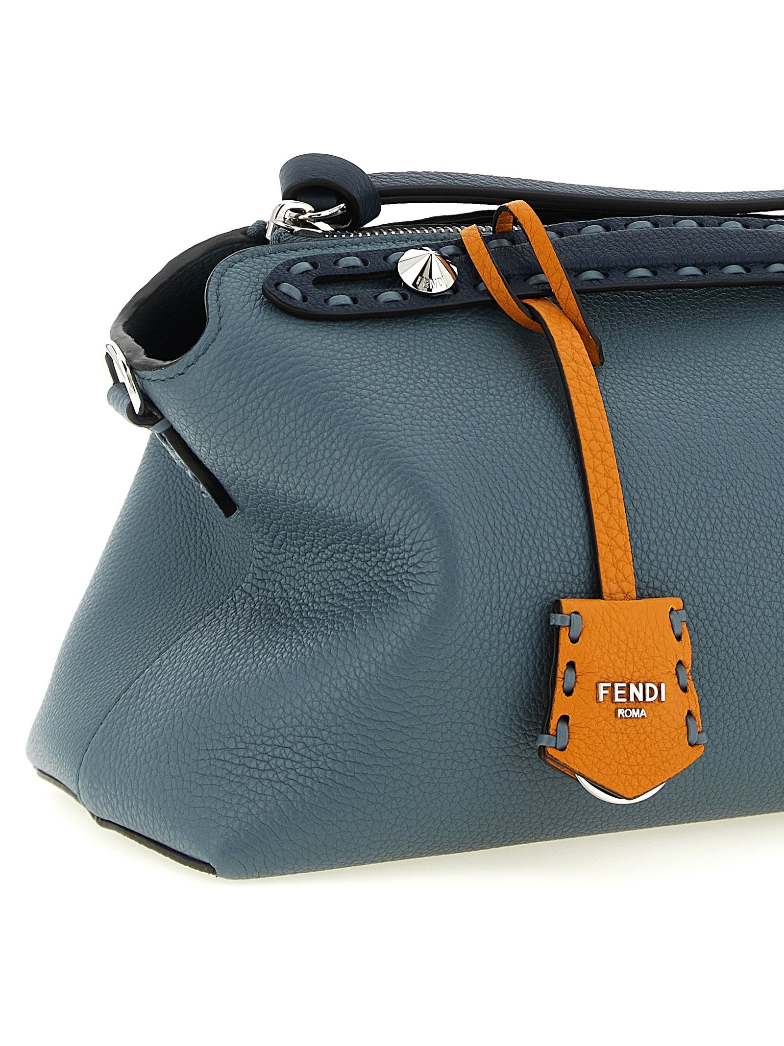 Fendi Light Blue By The Way Soft Selleria Leather Handbag
