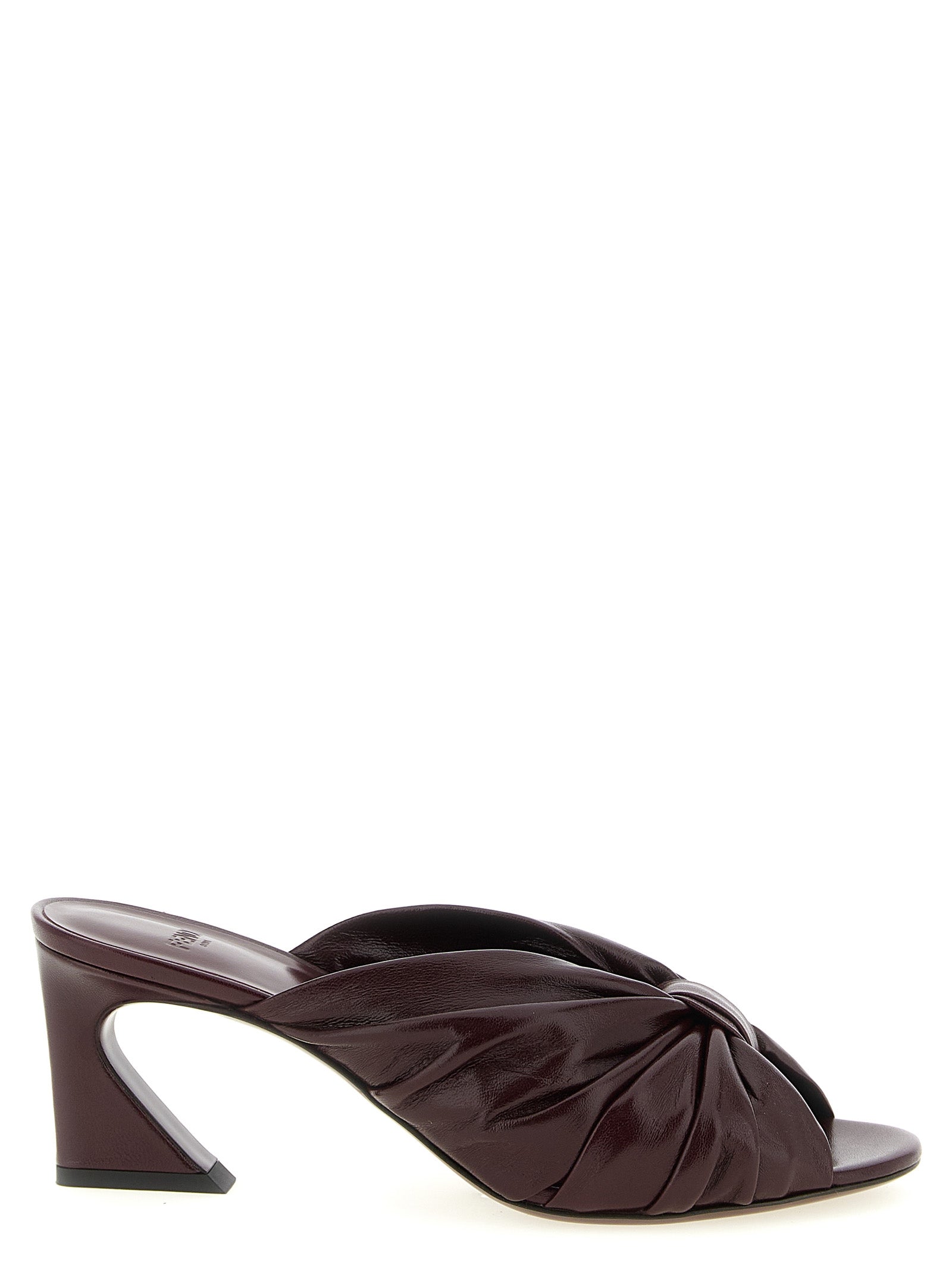 Fendi Bordeaux Arco Lambskin Platform Sandals