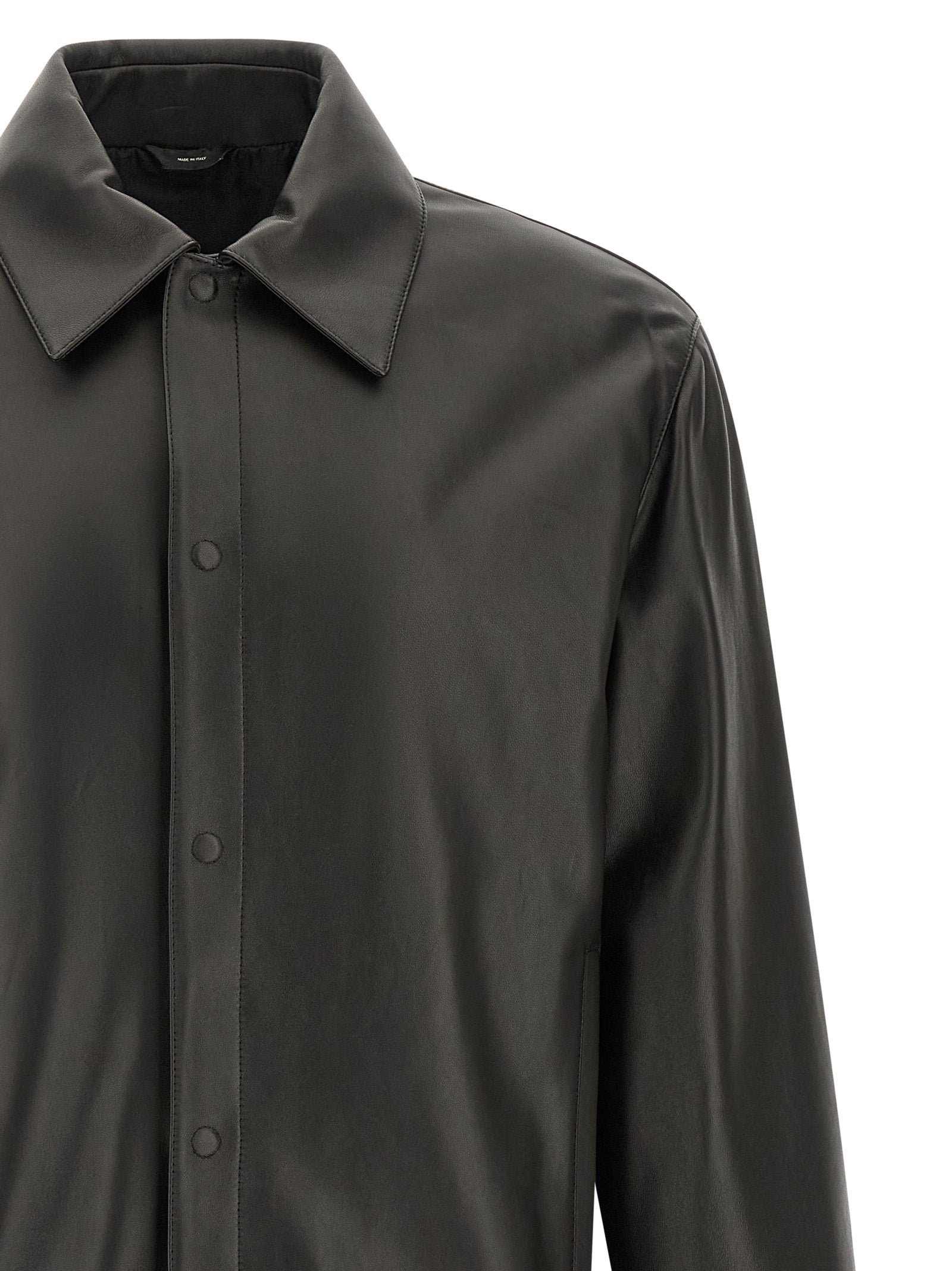 Fendi Black Leather Blouson Jacket Lambskin
