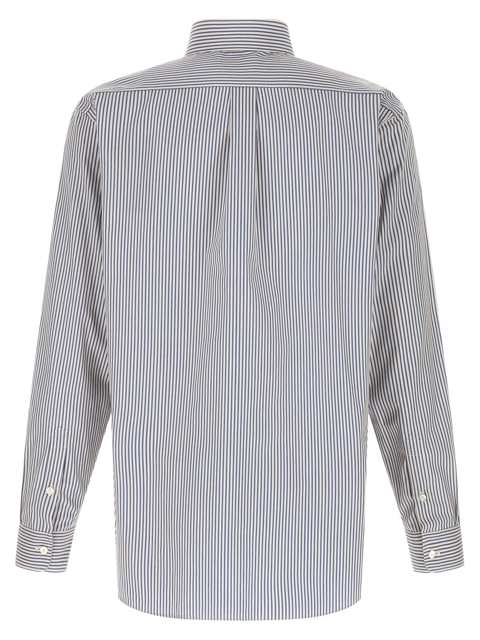 Fendi Blue Cotton Striped Shirt