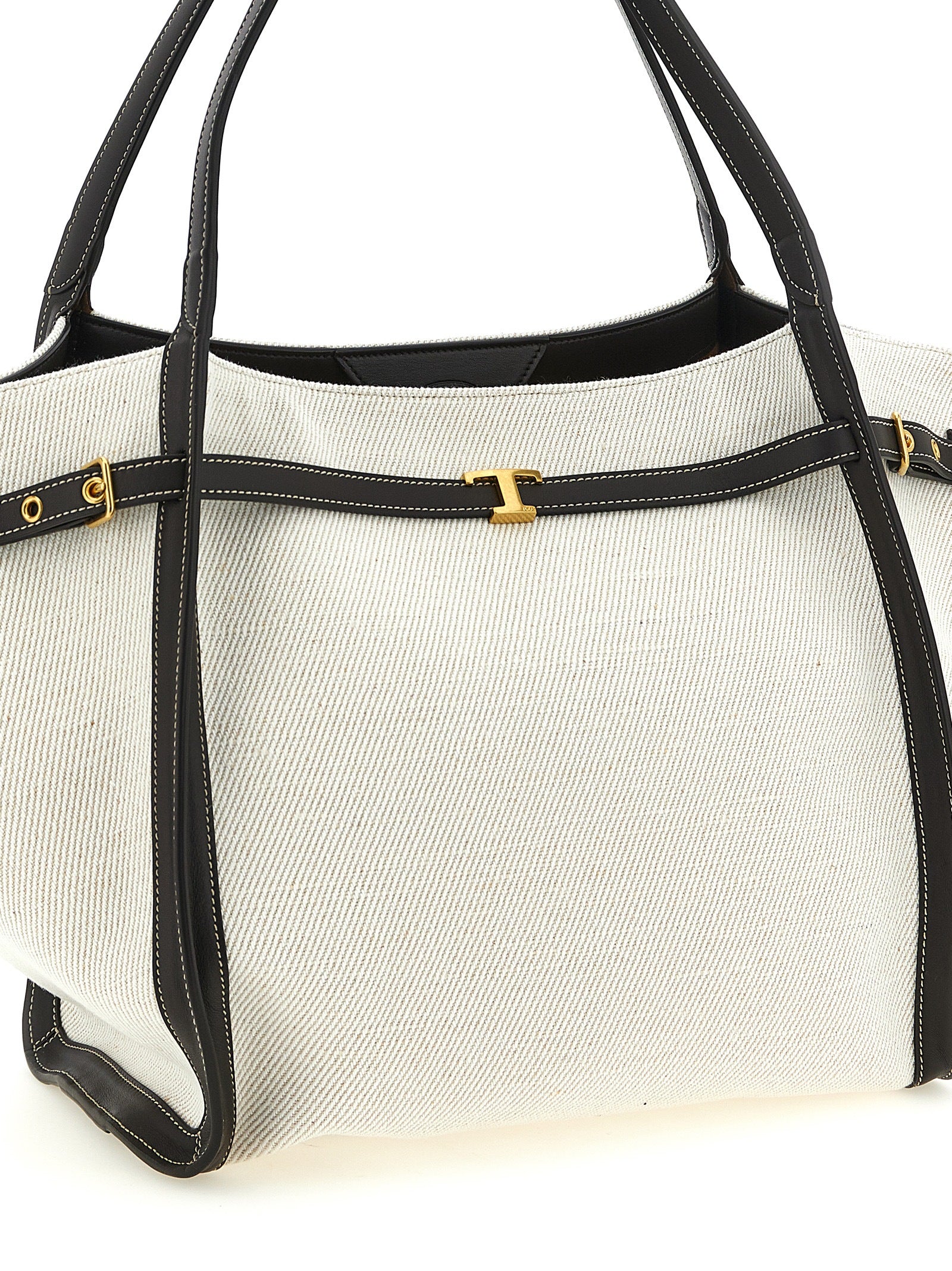 Tod’s Multicolor Tim Medium Linen Calf Leather Tote Bag