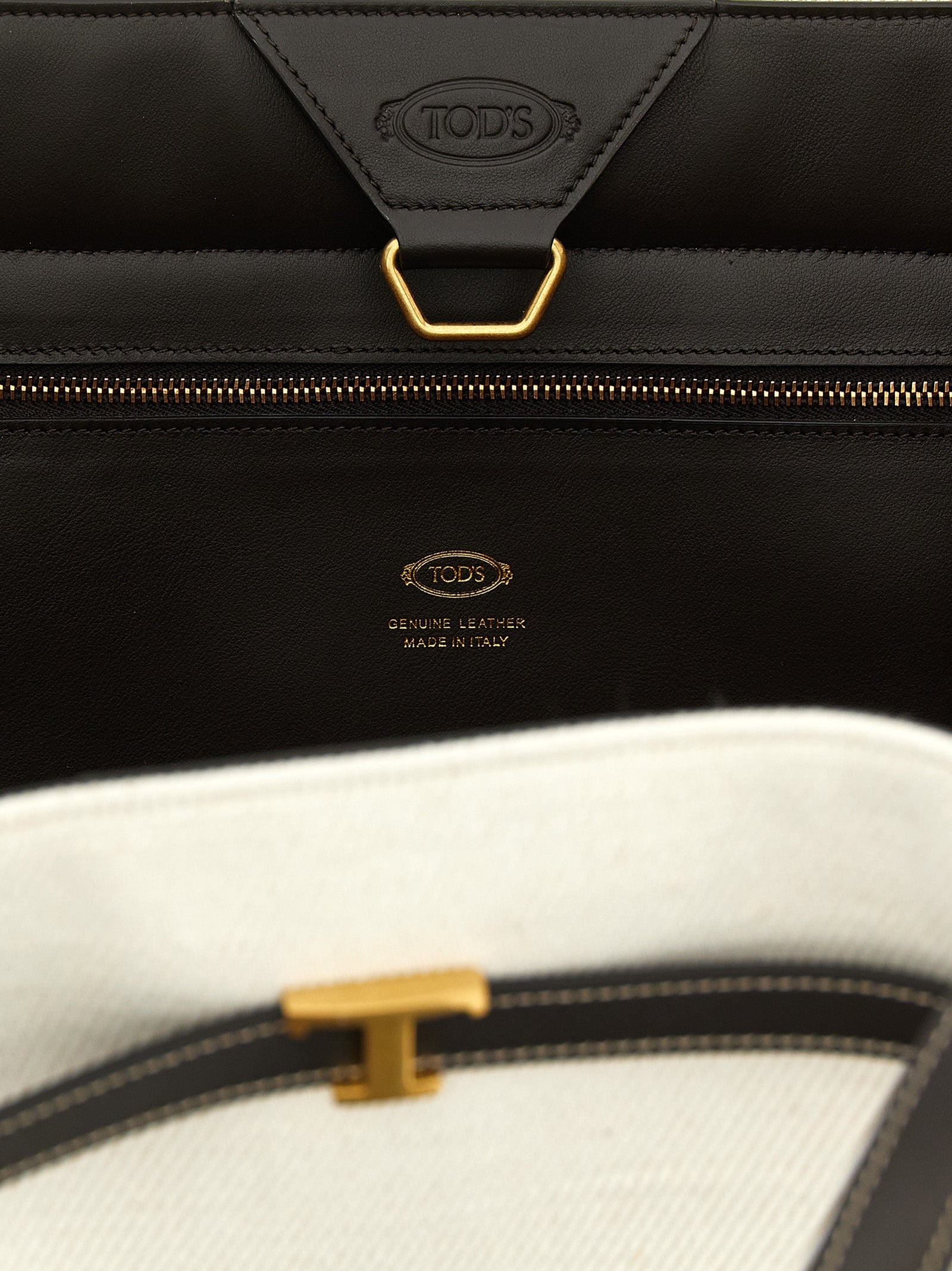 Tod’s Multicolor Tim Medium Linen Calf Leather Tote Bag