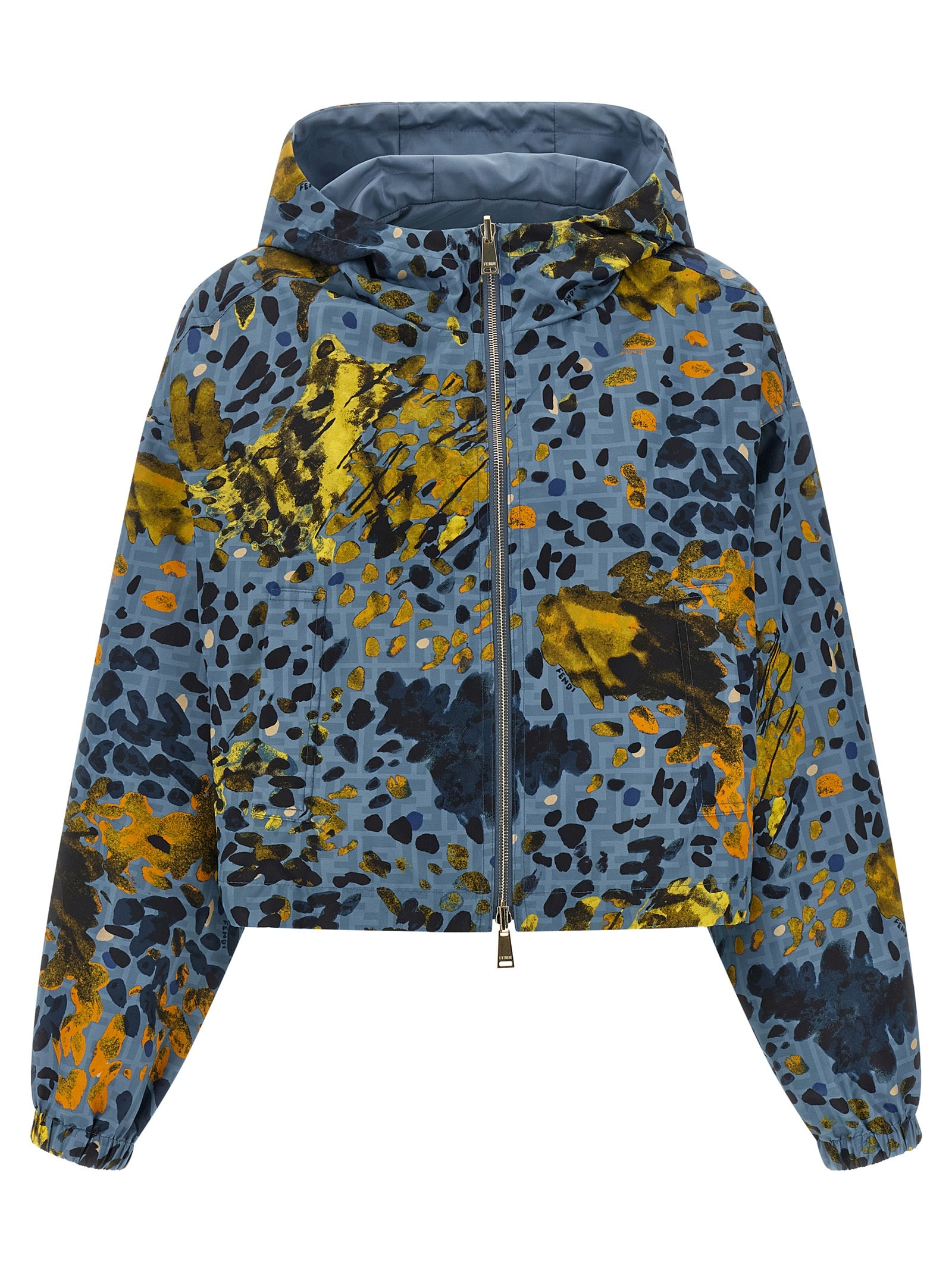 Fendi Blue Nylon Shell Jacket
