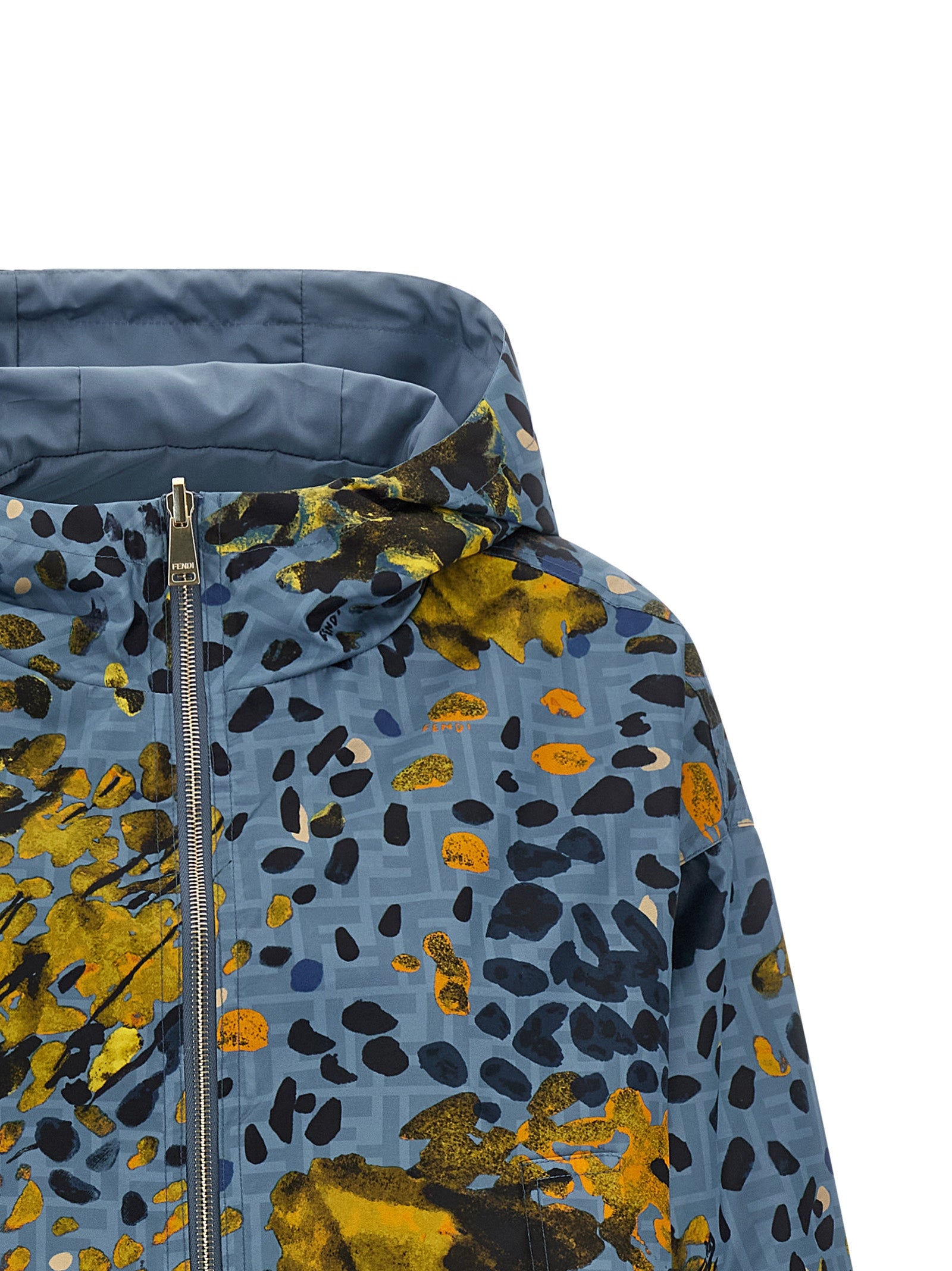 Fendi Blue Nylon Shell Jacket