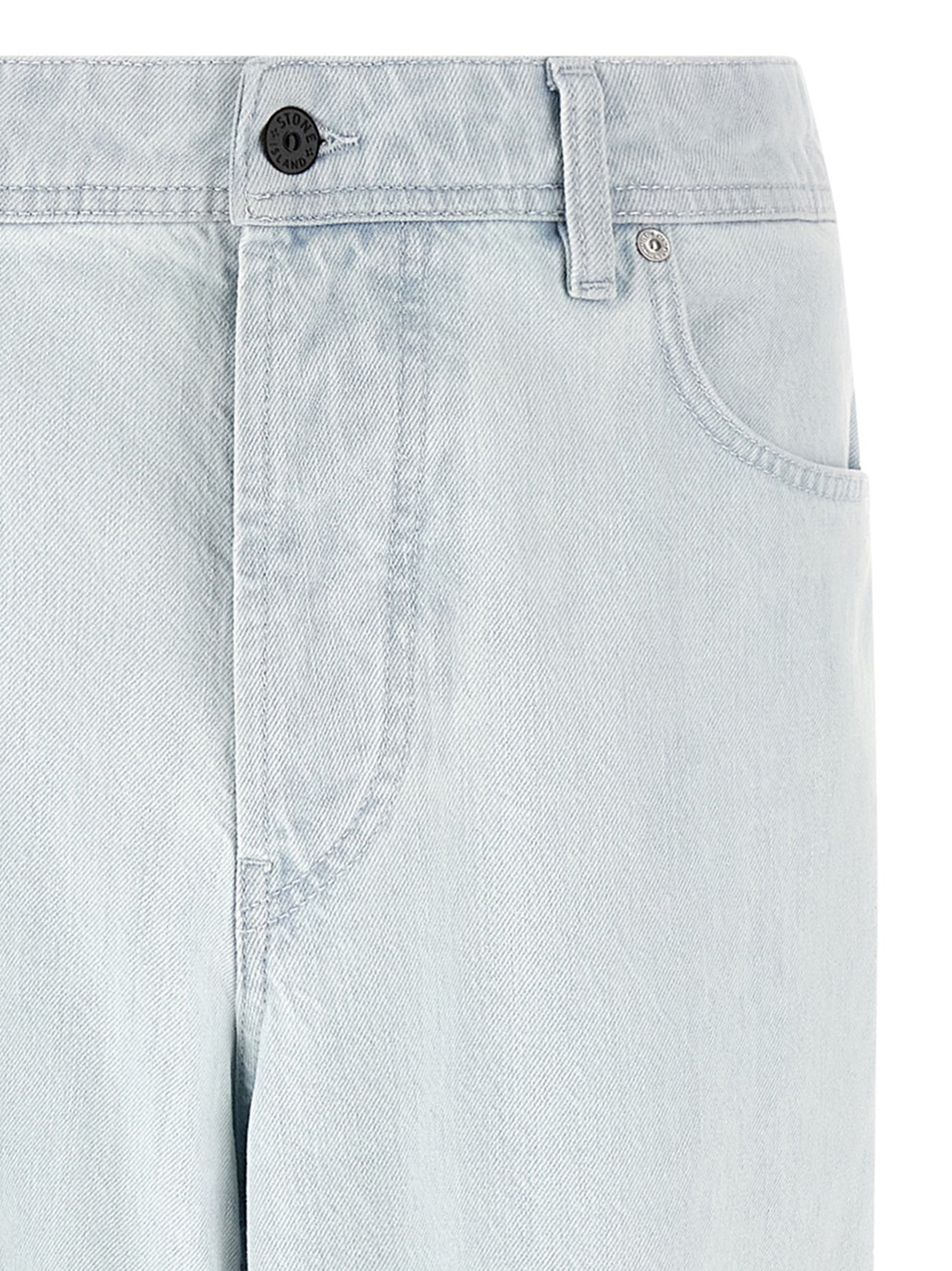 Stone Island Light Blue Indigo Denim Straight-Leg Jeans Cotton