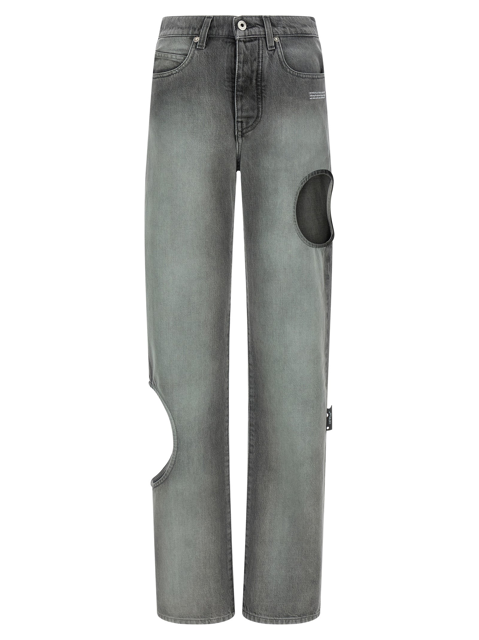 Off-White Gray Spray New Meteor Cotton Straight-Leg Jeans