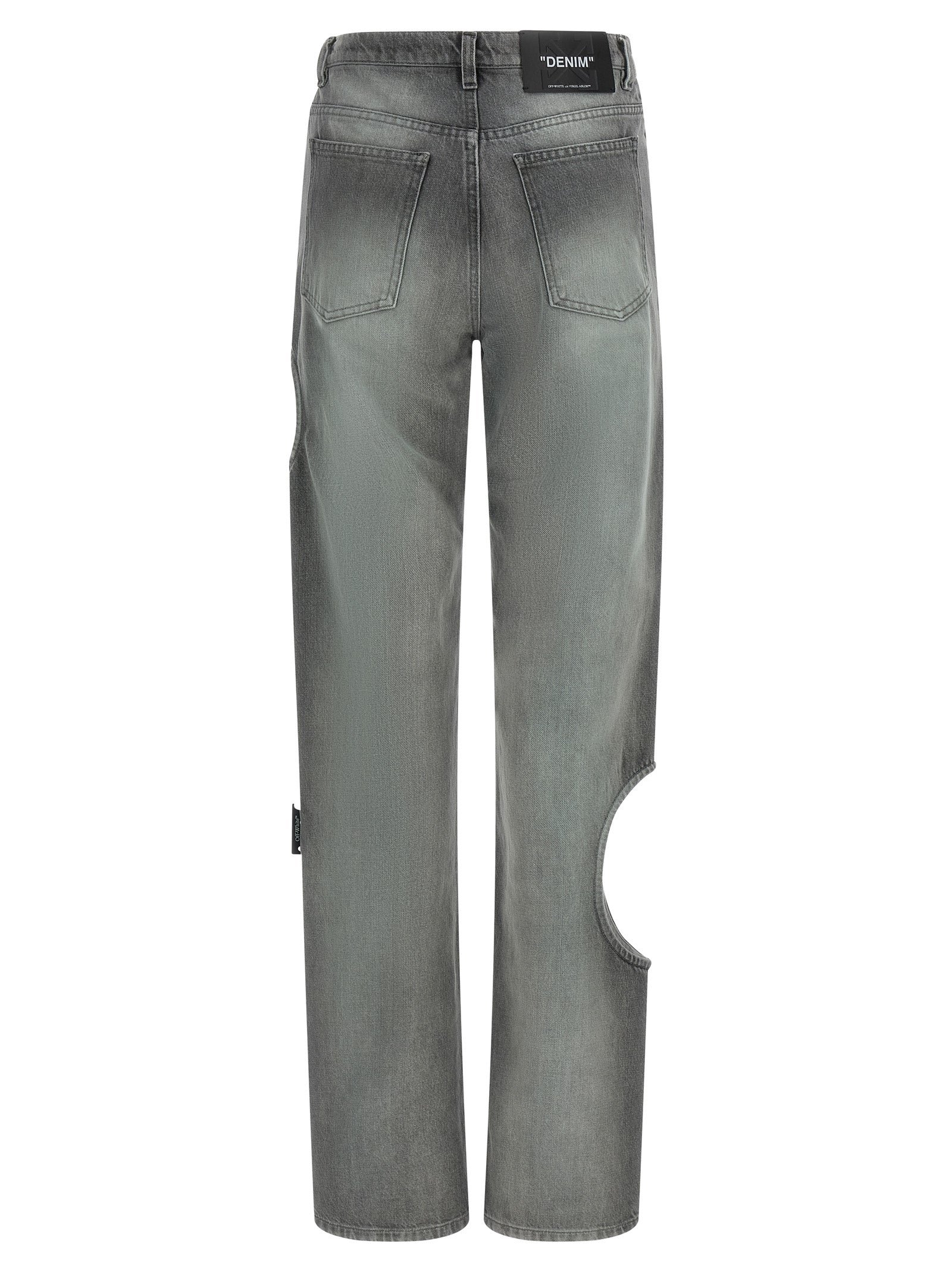 Off-White Gray Spray New Meteor Cotton Straight-Leg Jeans