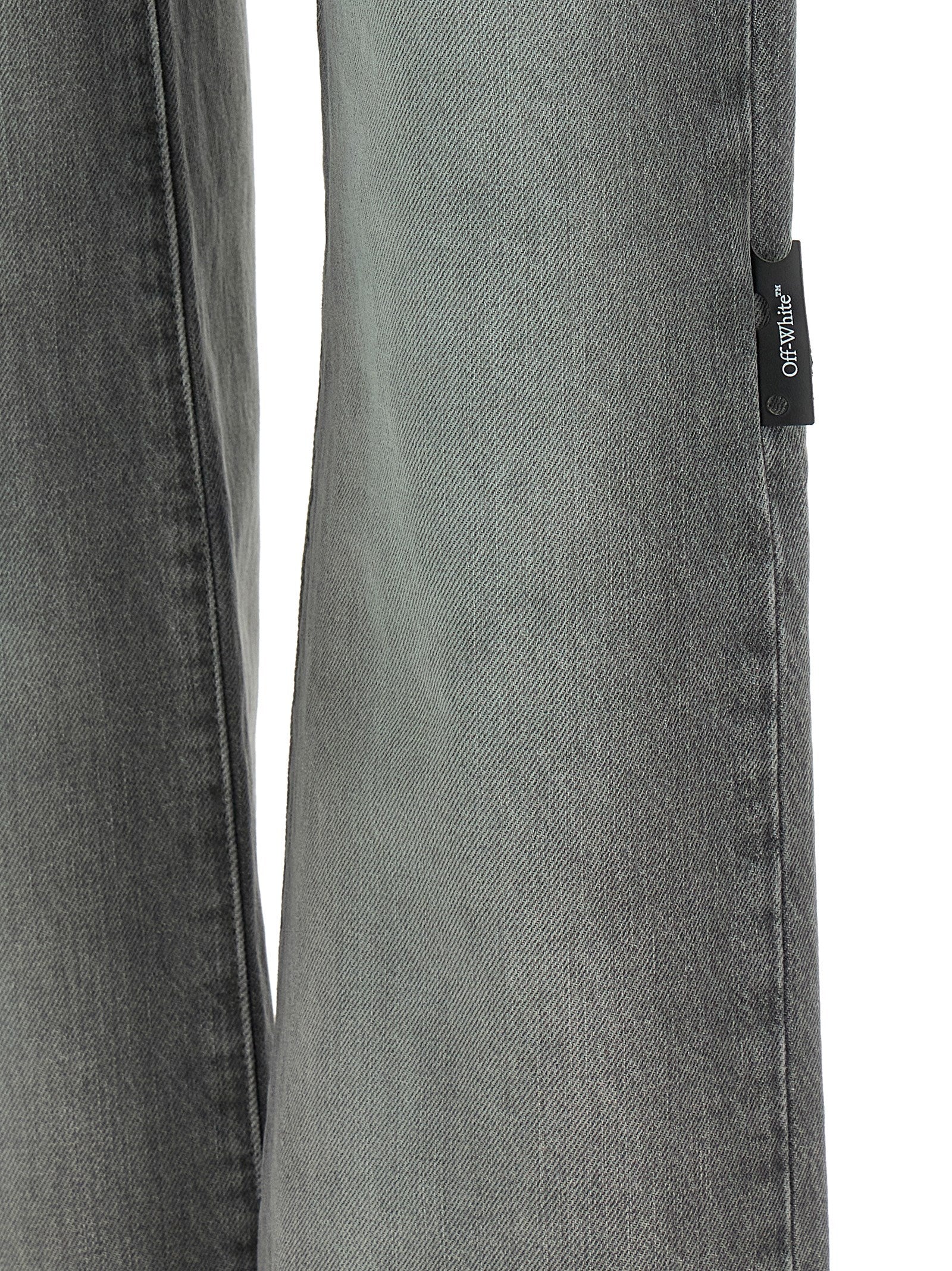 Off-White Gray Spray New Meteor Cotton Straight-Leg Jeans