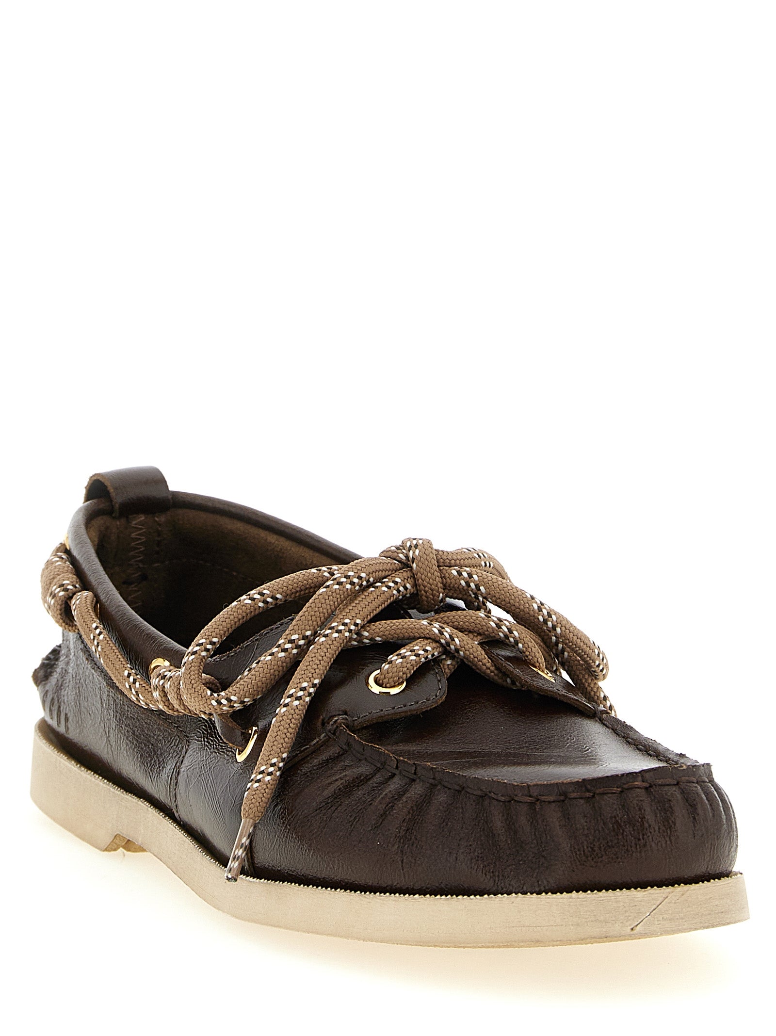 Golden Goose Brown Leather Slip-On Loafers