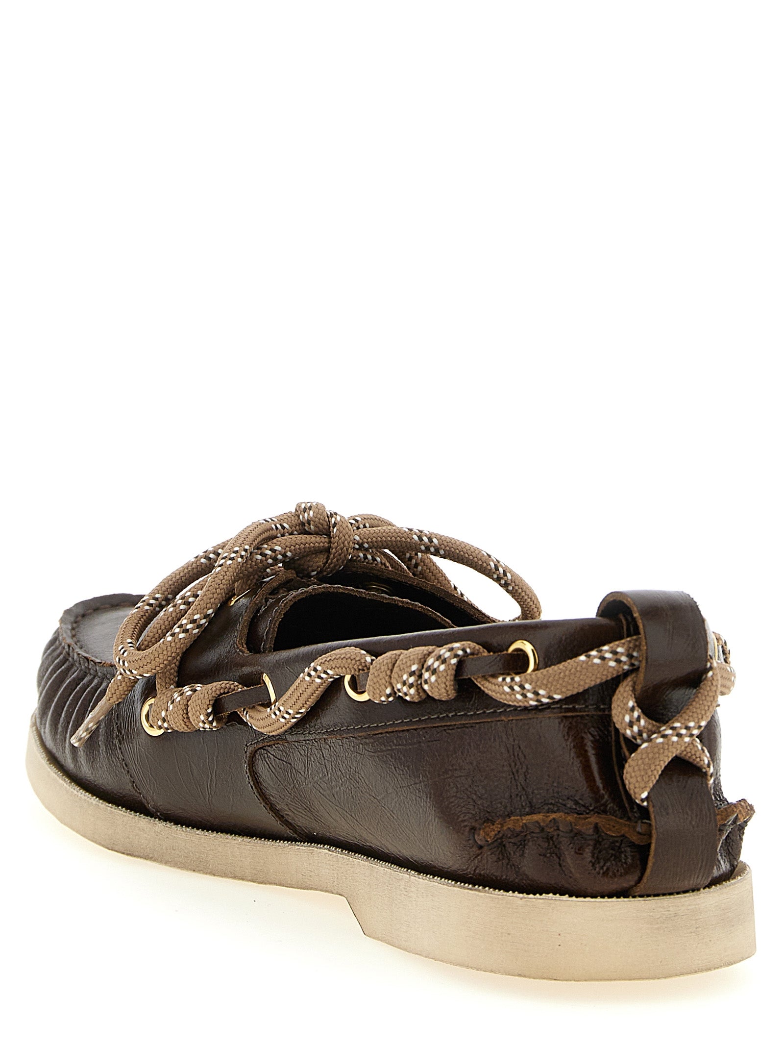 Golden Goose Brown Leather Slip-On Loafers
