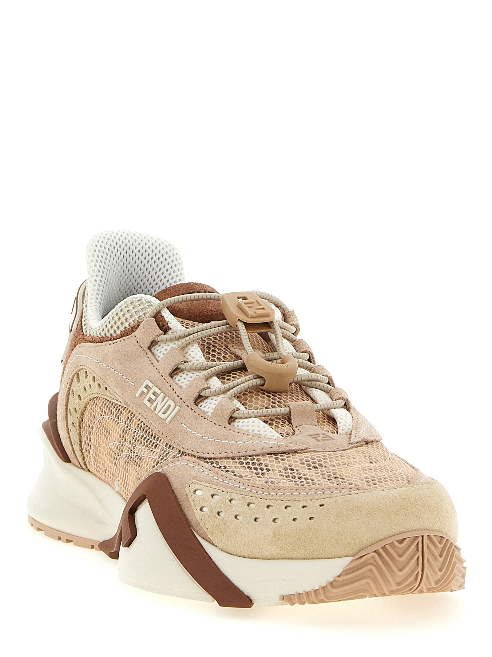 Fendi Pink Fendi Flow Nylon Suede Sneakers