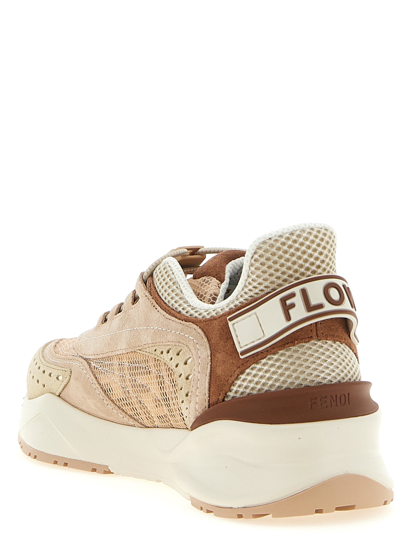 Fendi Pink Fendi Flow Nylon Suede Sneakers