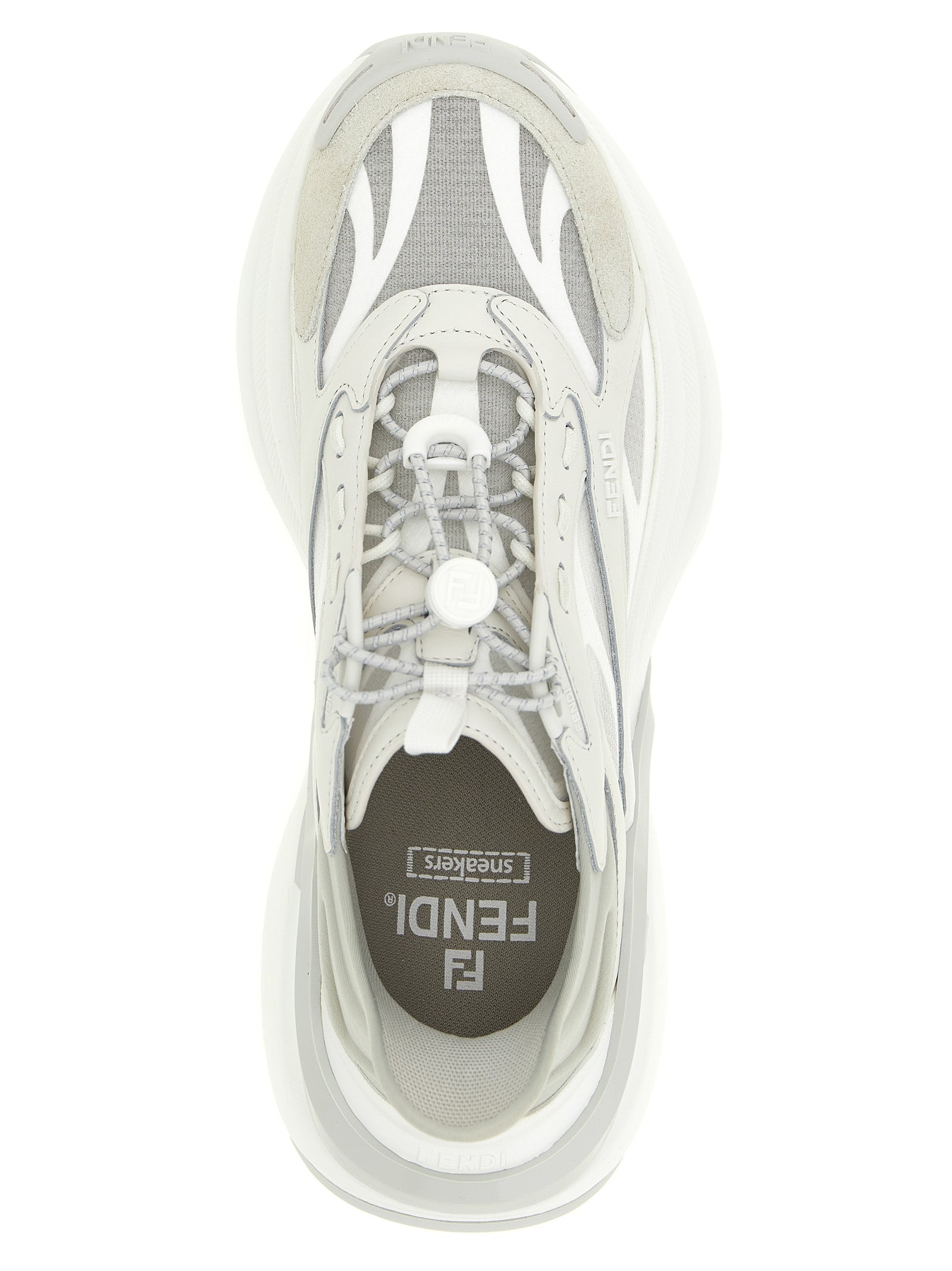 Fendi Gray F-Light Athletic Sneakers Leather