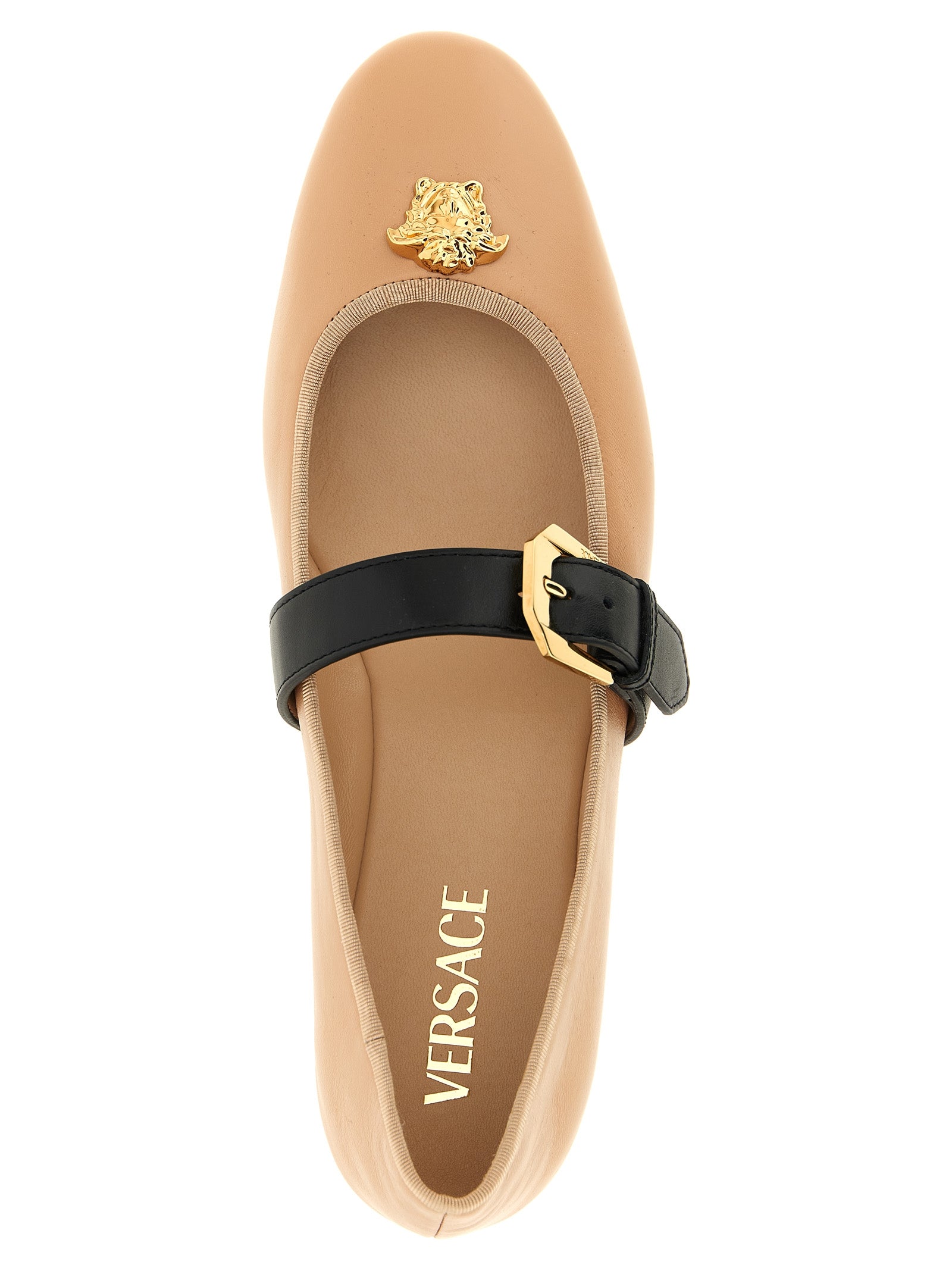 Versace Pink Lambskin Ballet Flats