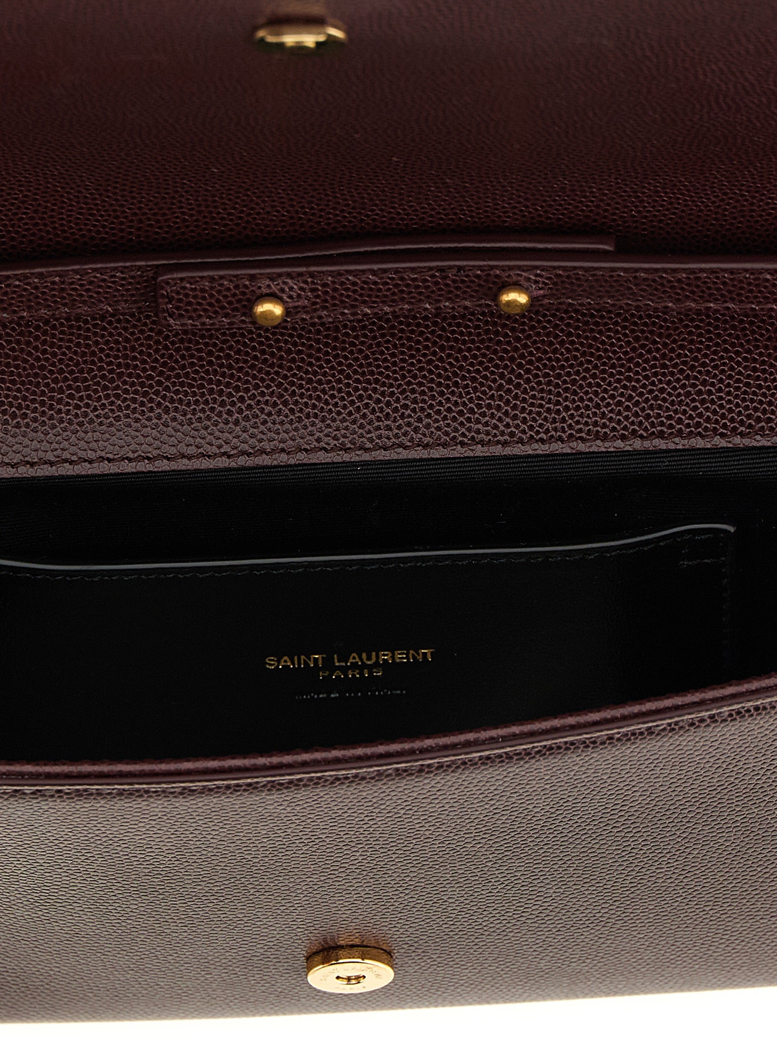 Saint Laurent Bordeaux Kate Clutch Bag Calf Leather