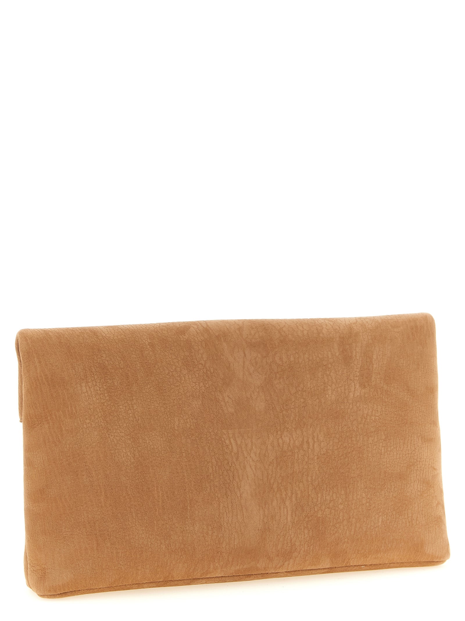 Saint Laurent Brown Envelope Maxi Lambskin Clutch Bag