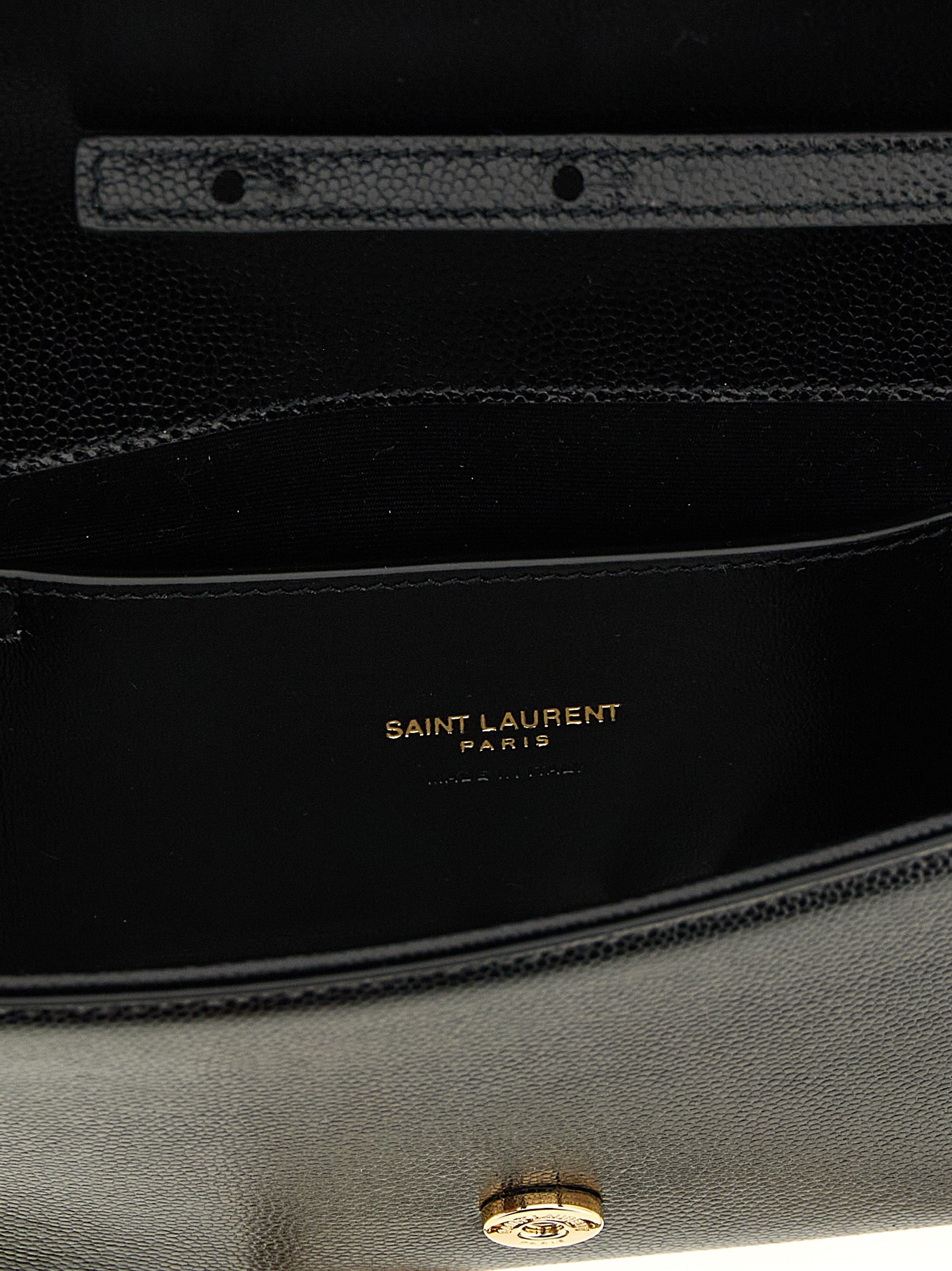 Saint Laurent Black Kate Clutch Leather