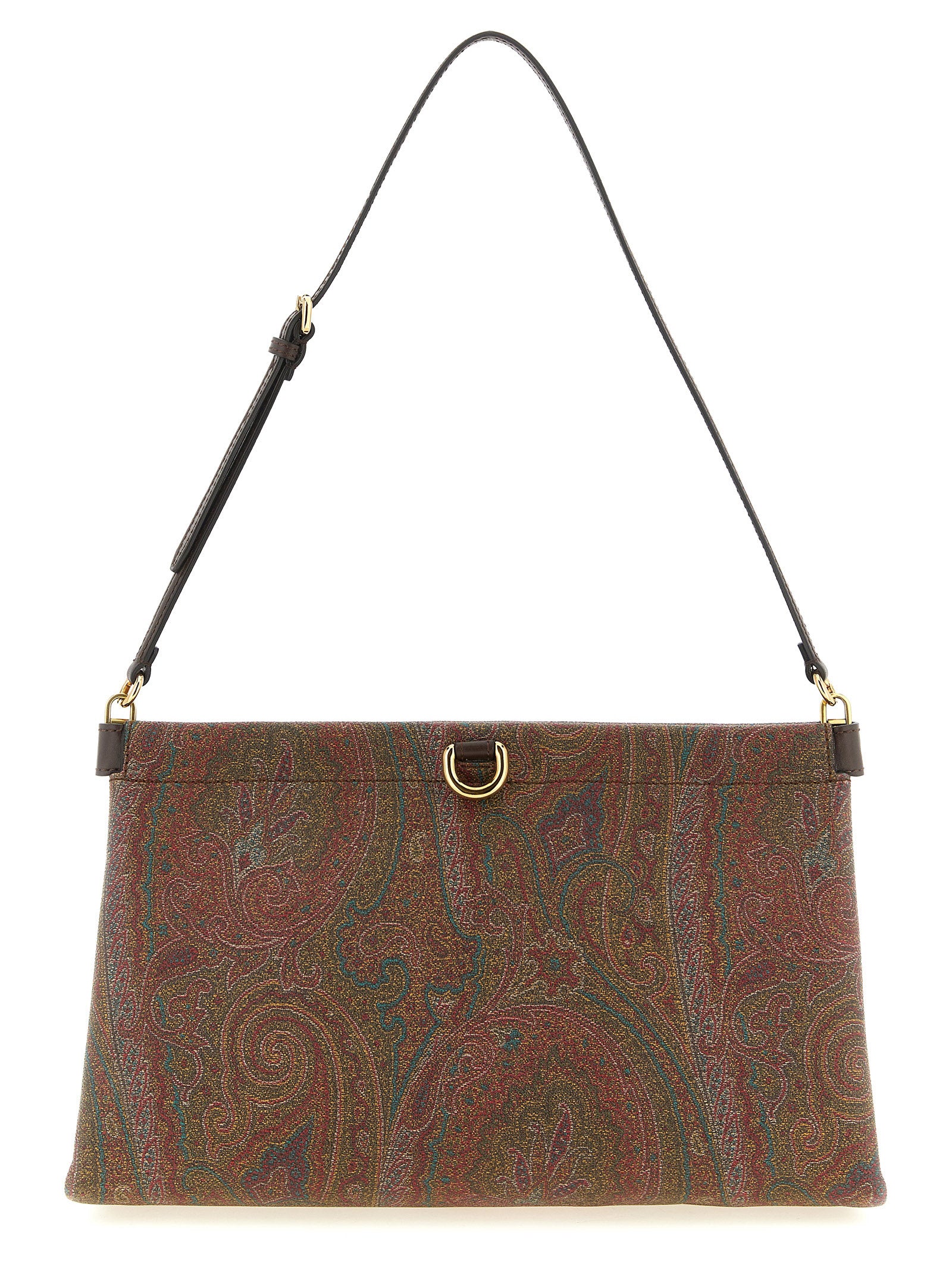 Etro Brown Talk Cotton Clutch Bag