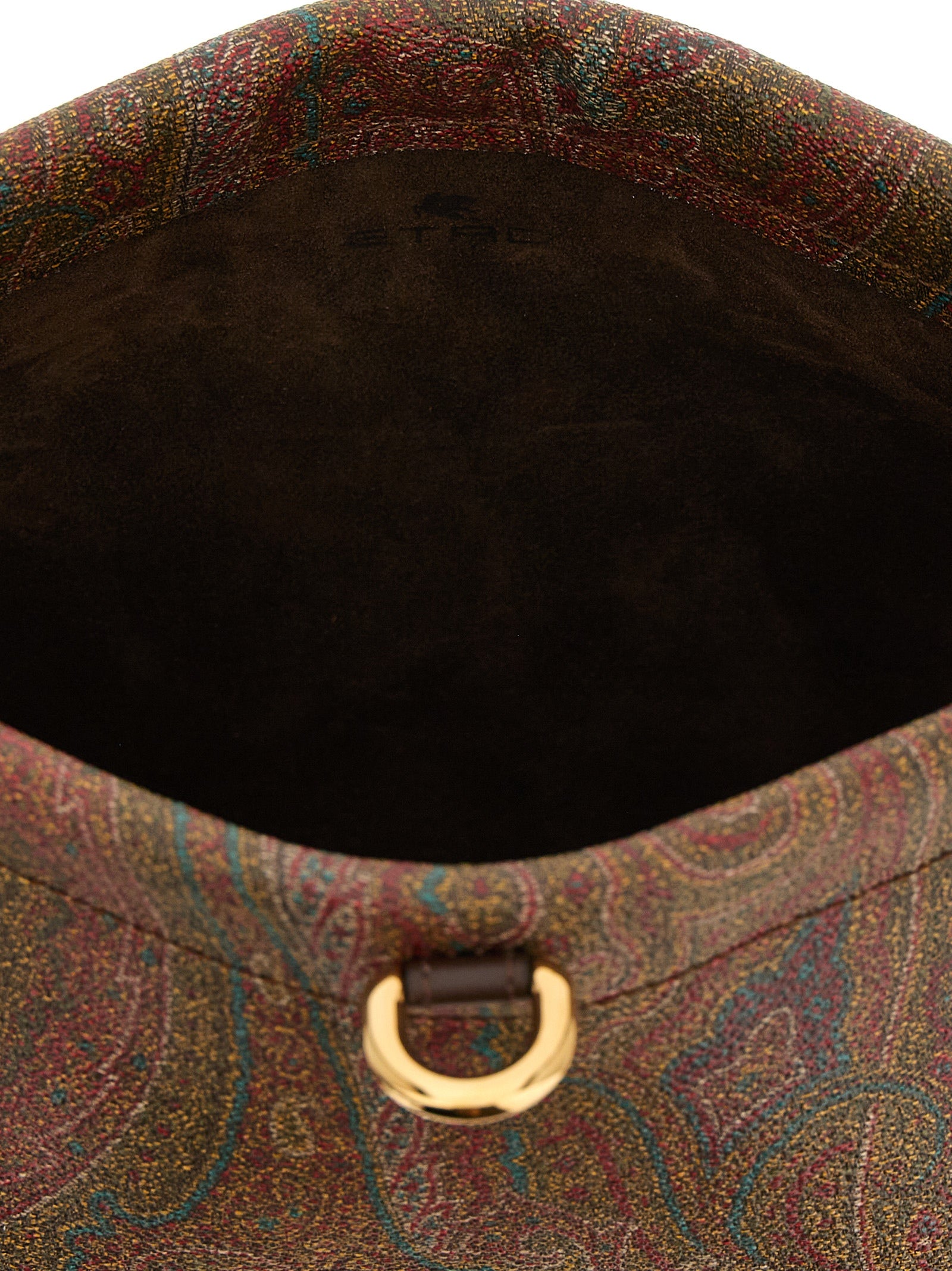 Etro Brown Talk Cotton Clutch Bag