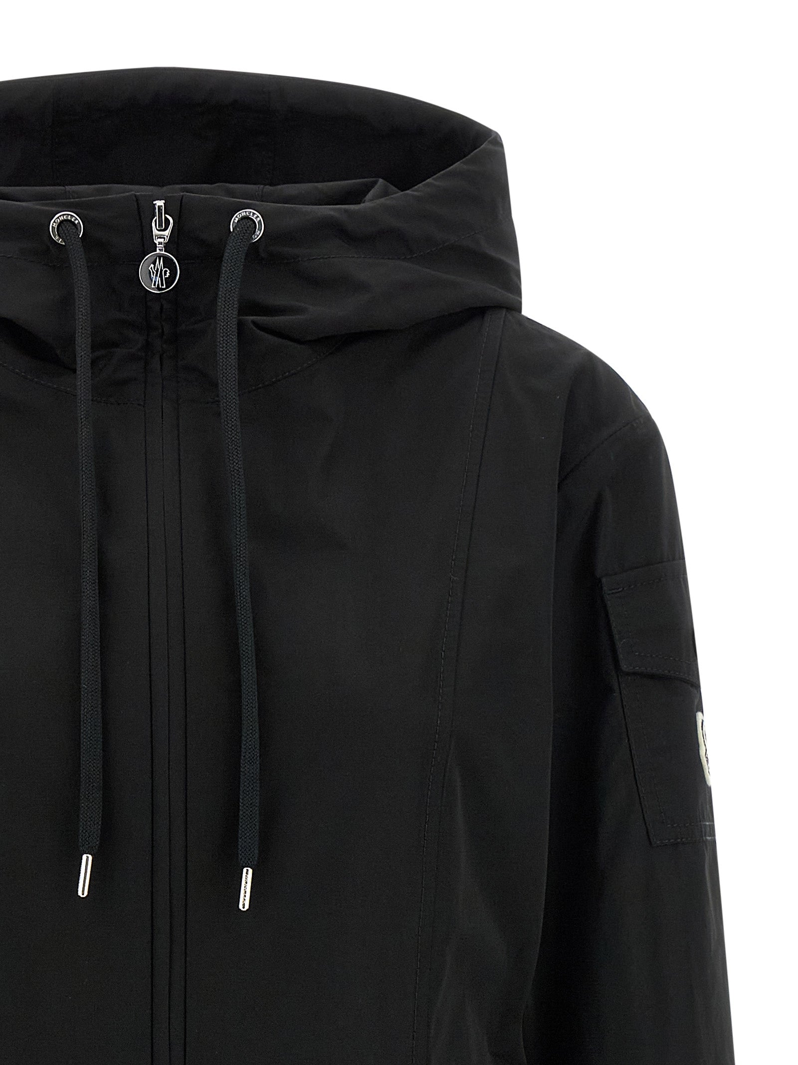 Moncler Black Laerte Polyester Cotton Parka