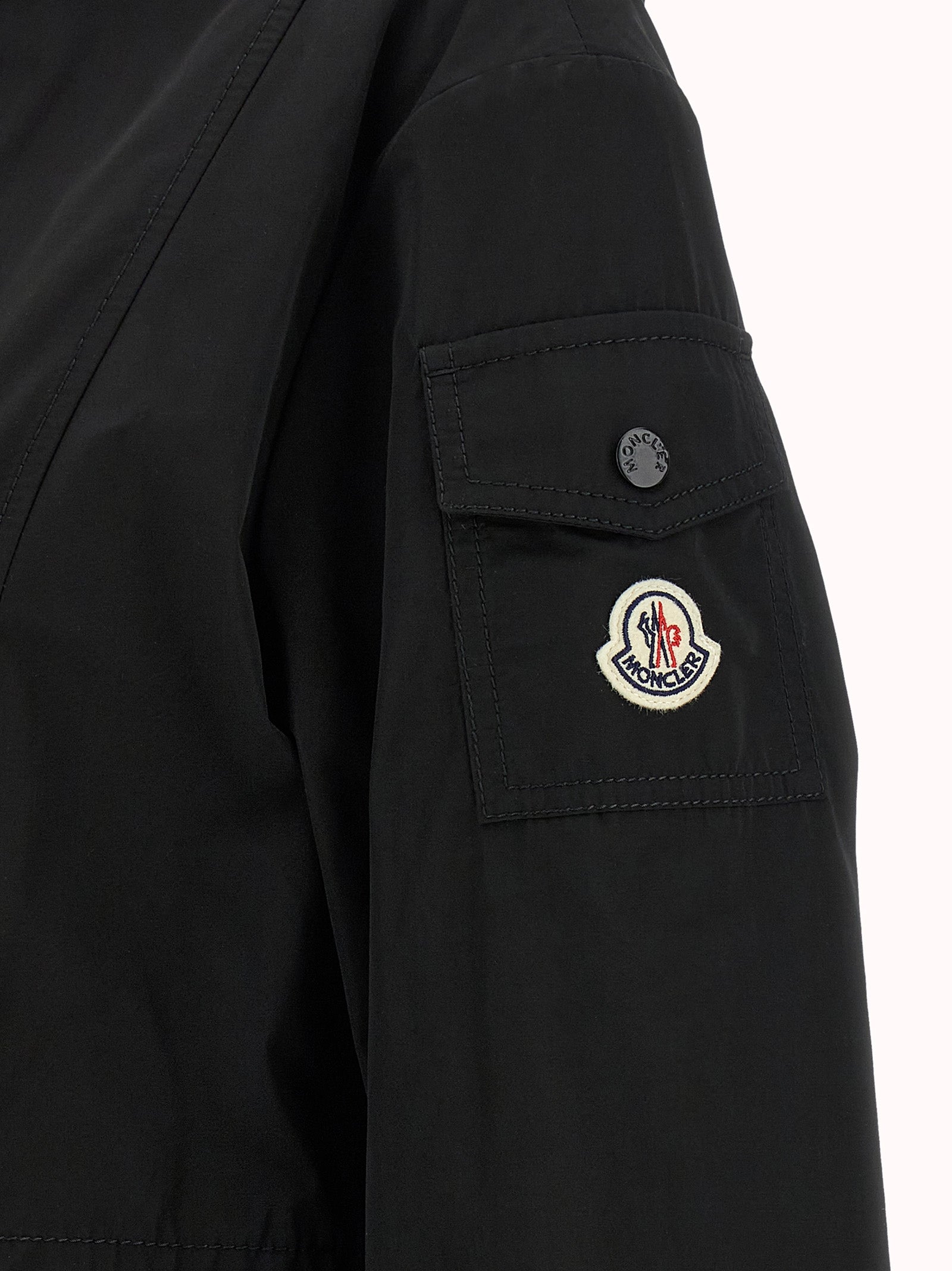 Moncler Black Laerte Polyester Cotton Parka
