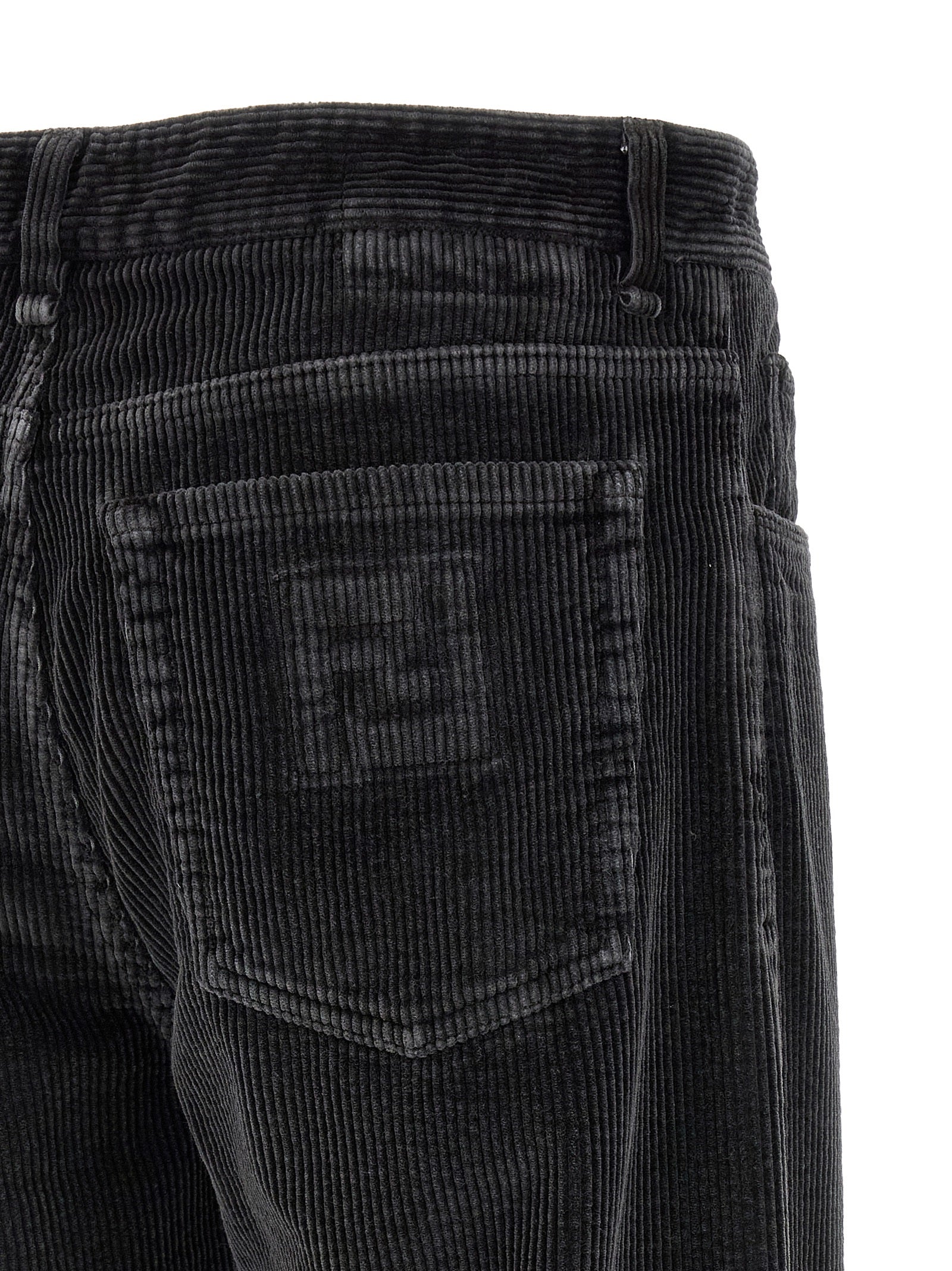 Fendi Gray Cotton Velvet Trousers
