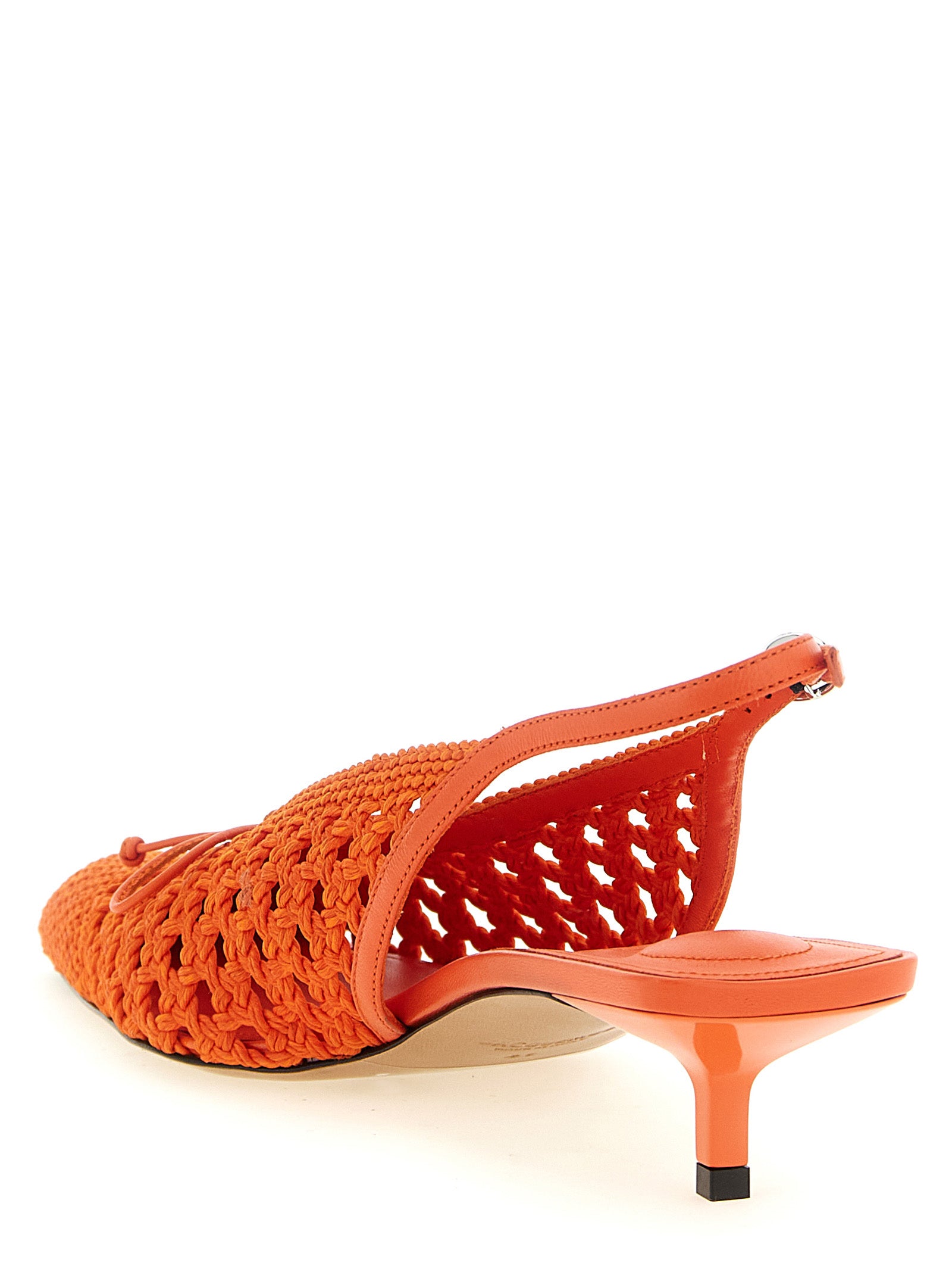 Jacquemus Orange Les Slingbacks Cubisto Synthetic Mid Heel Pumps