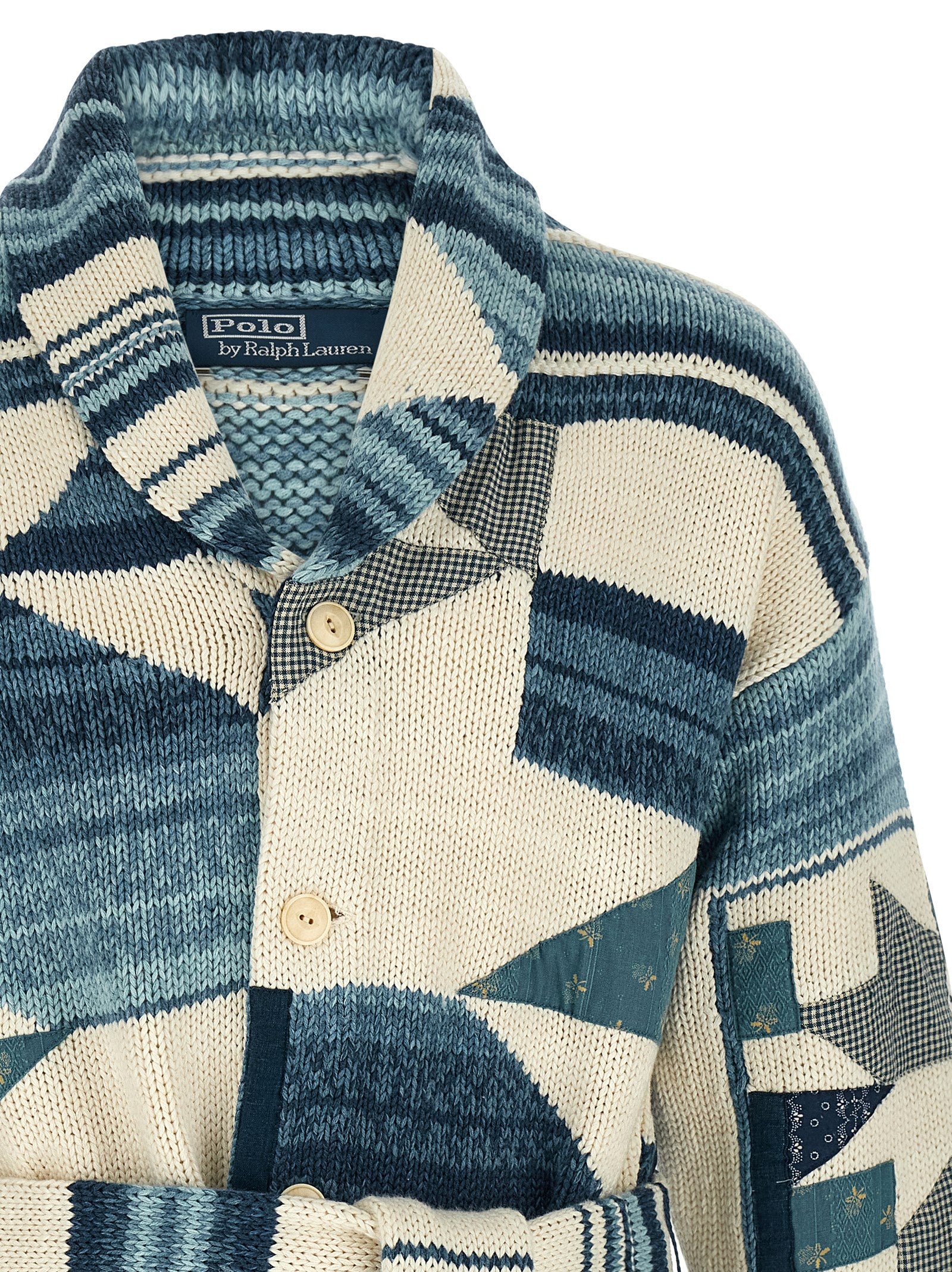 Polo Ralph Lauren Blue Cotton Linen Cardigan