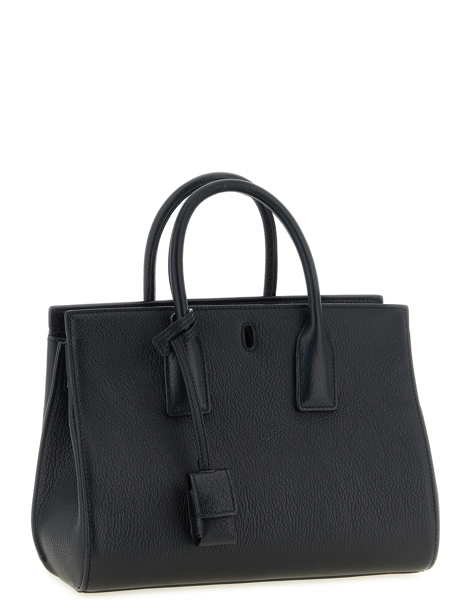 Saint Laurent Black Sac De Jour Leather Handbag