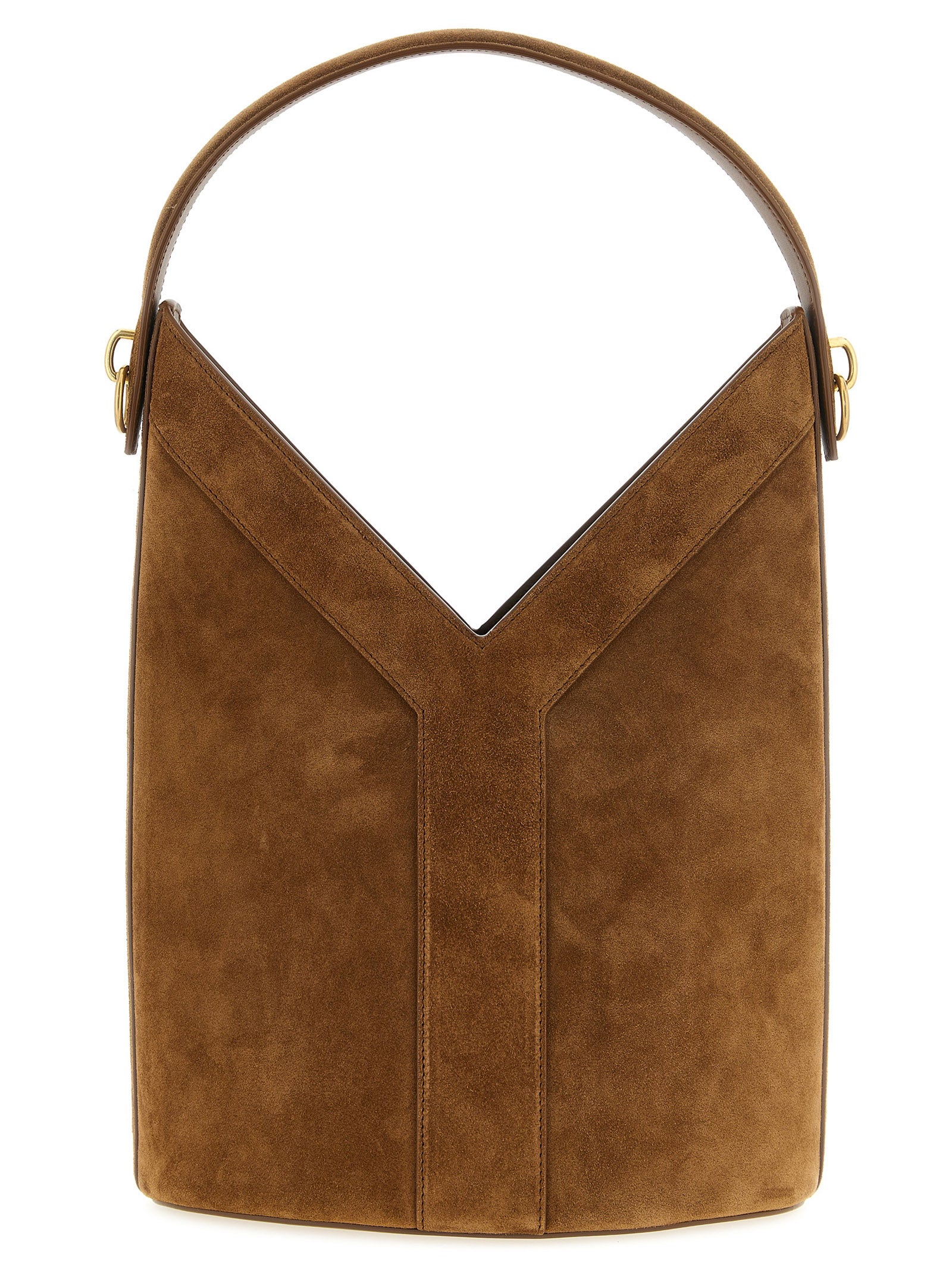 Saint Laurent Brown Y Long Calf Leather Shoulder Bag