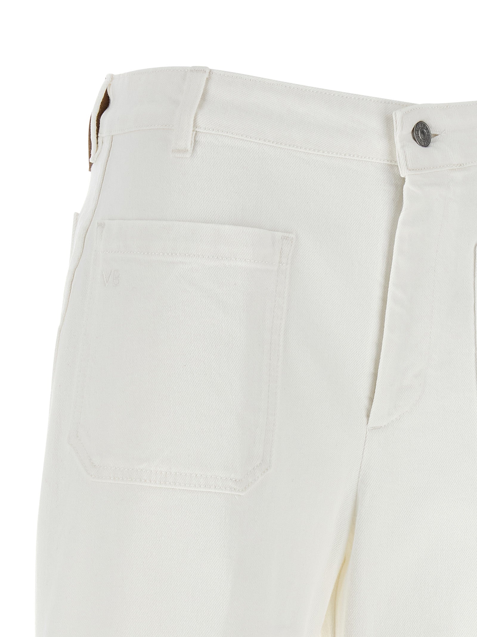 Jean évasé en coton blanc Victoria Beckham