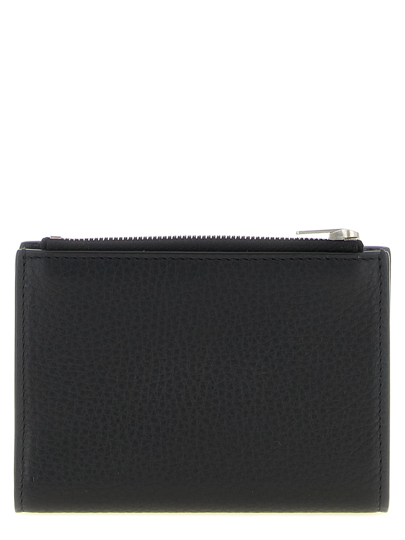 Saint Laurent Black Tiny Cassandre Bi-Fold Wallet Calf Leather
