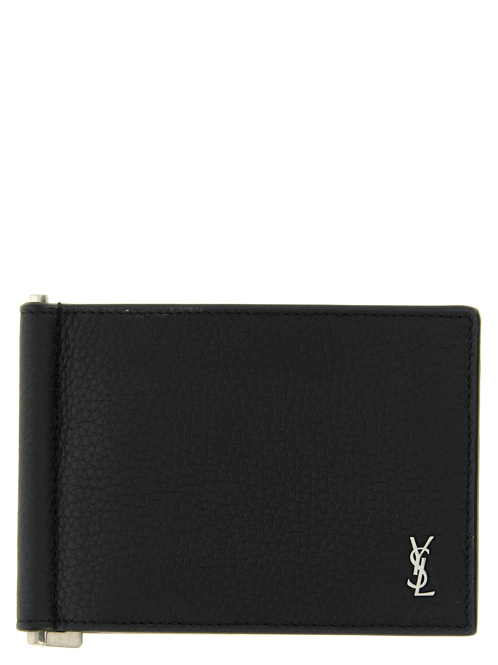 Saint Laurent Black Money Clip Leather