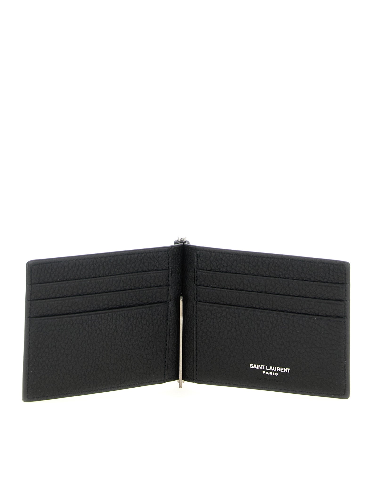 Saint Laurent Black Money Clip Leather