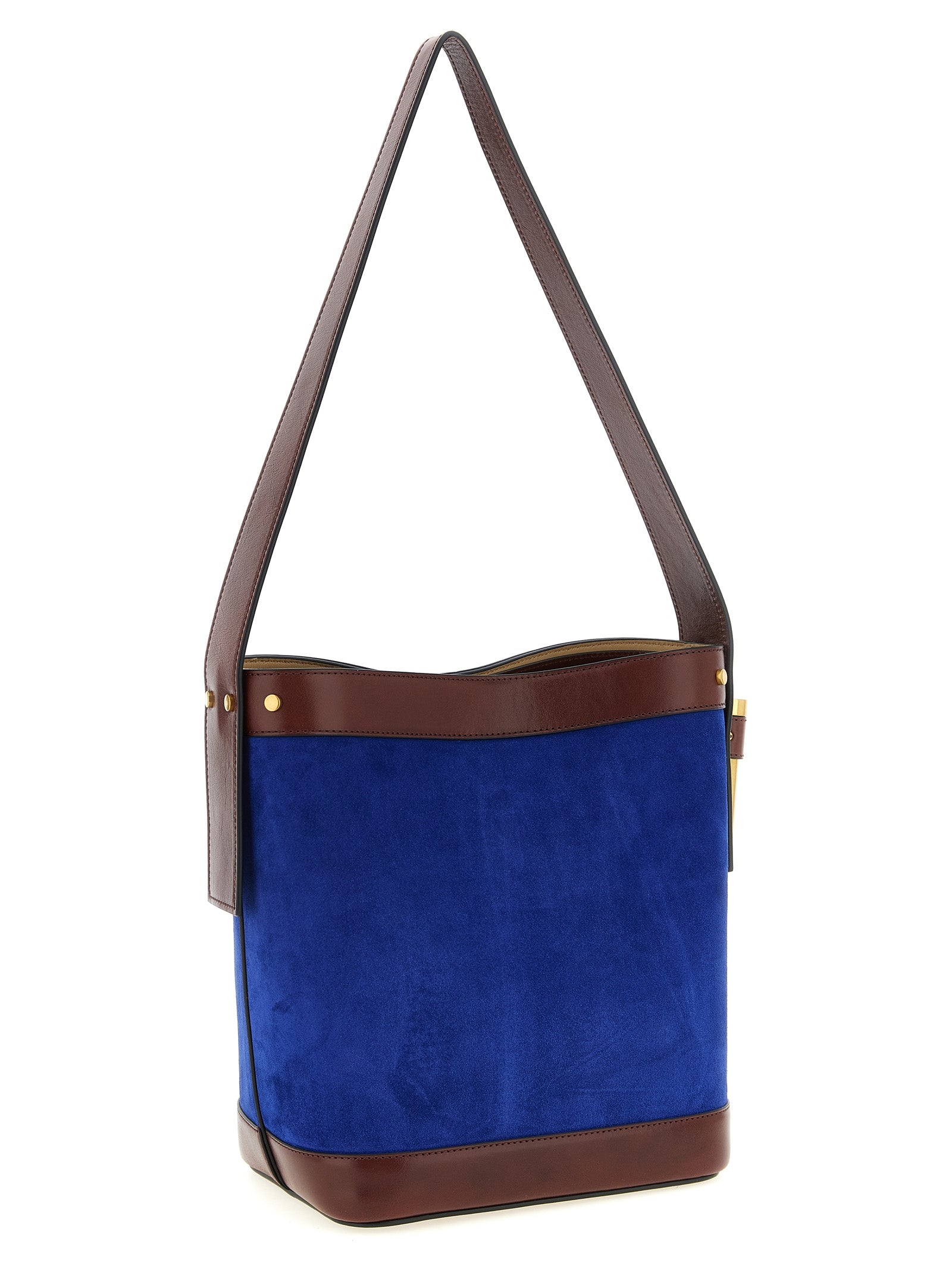 Versace Blue Pivot Shoulder Bag Calf Leather