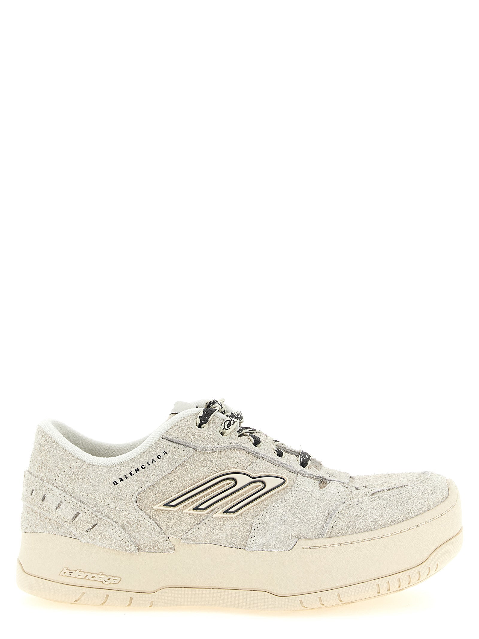 Balenciaga Beige Hamptons Leather Platform Sneakers