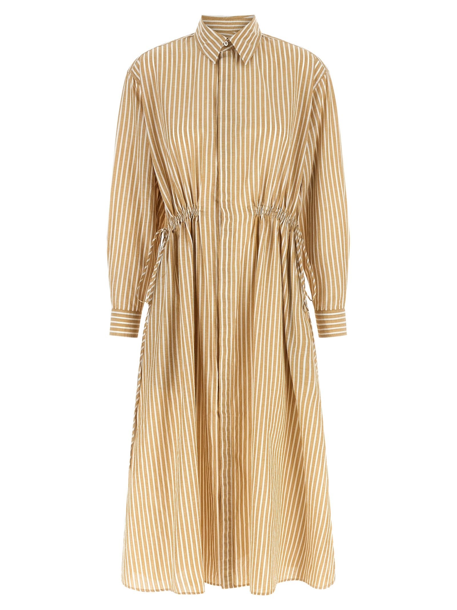 Polo Ralph Lauren Beige Cotton Linen Midi Dress