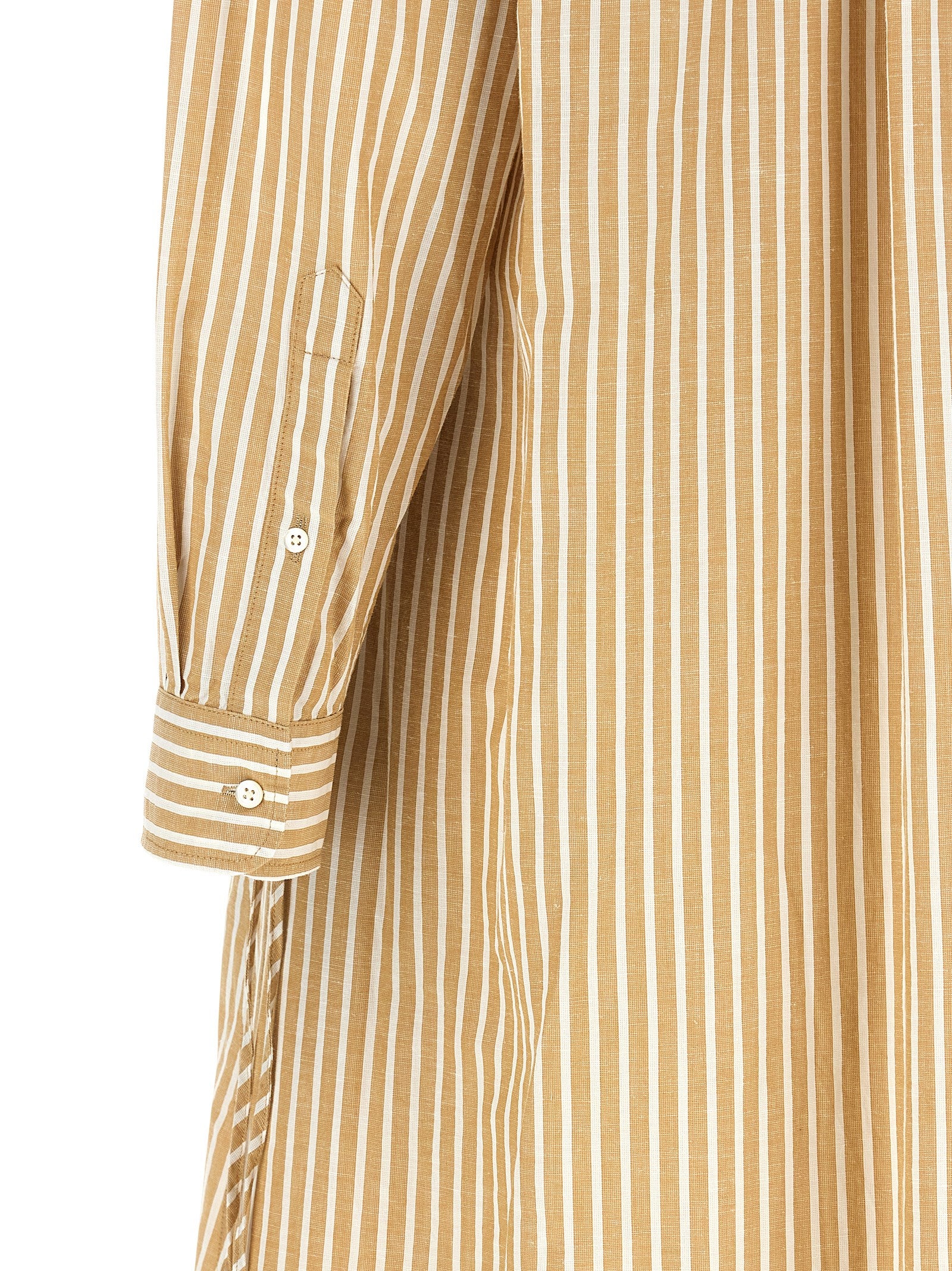 Polo Ralph Lauren Beige Cotton Linen Midi Dress