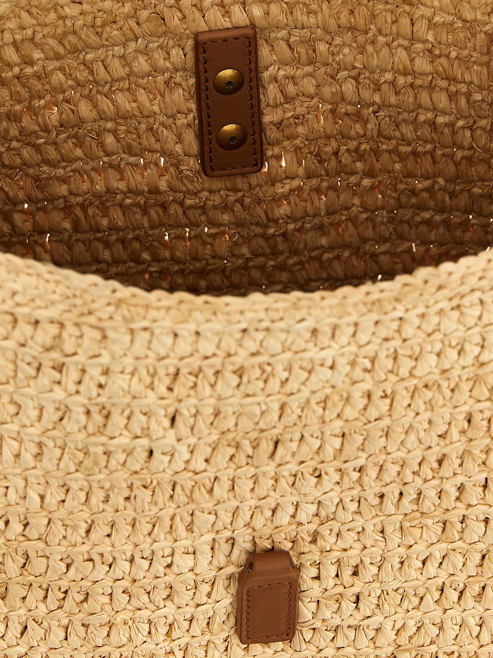 Sac bandoulière Saint Laurent en raphia beige