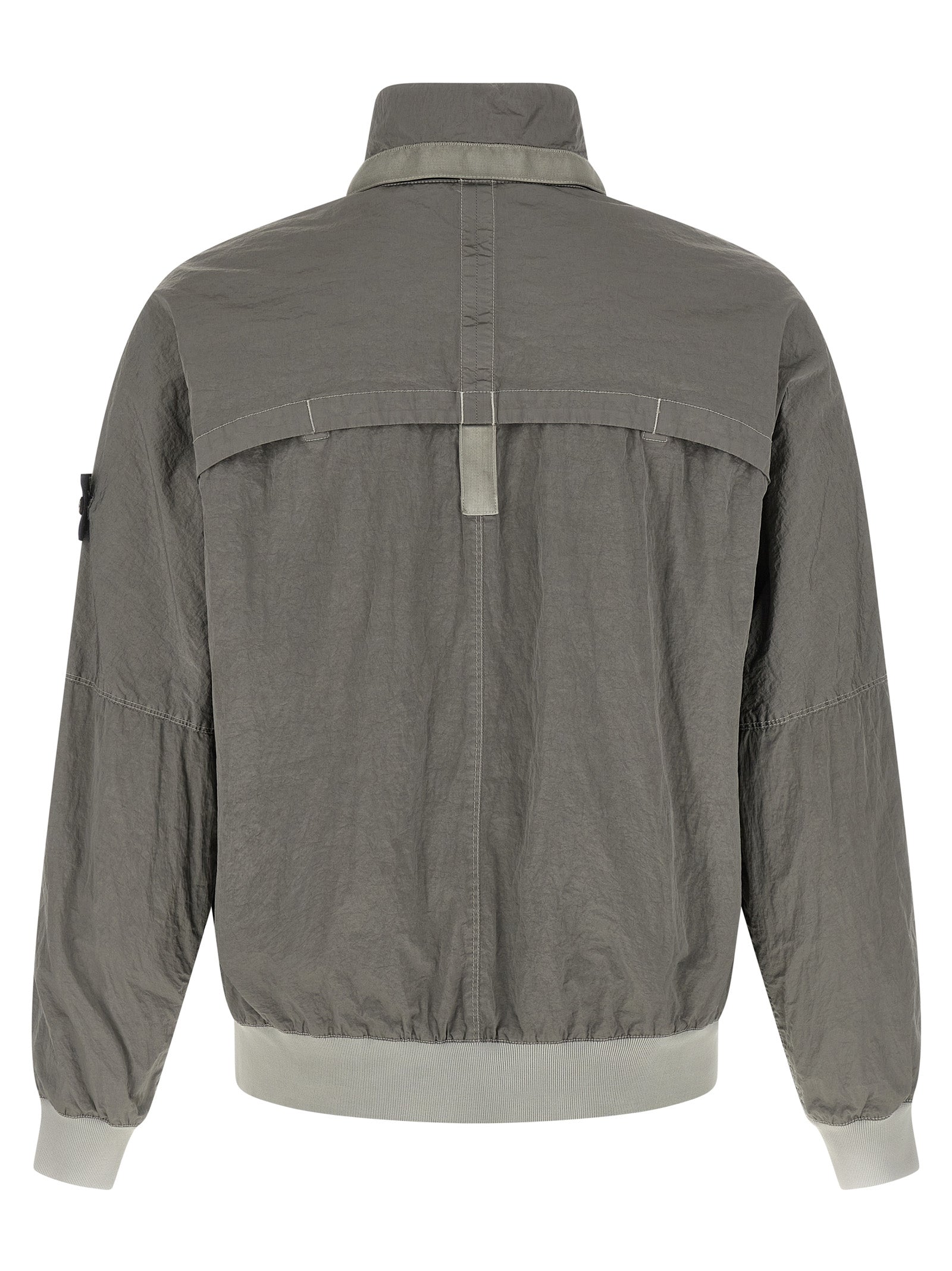 Stone Island Gray Nylon Bomber Jacket