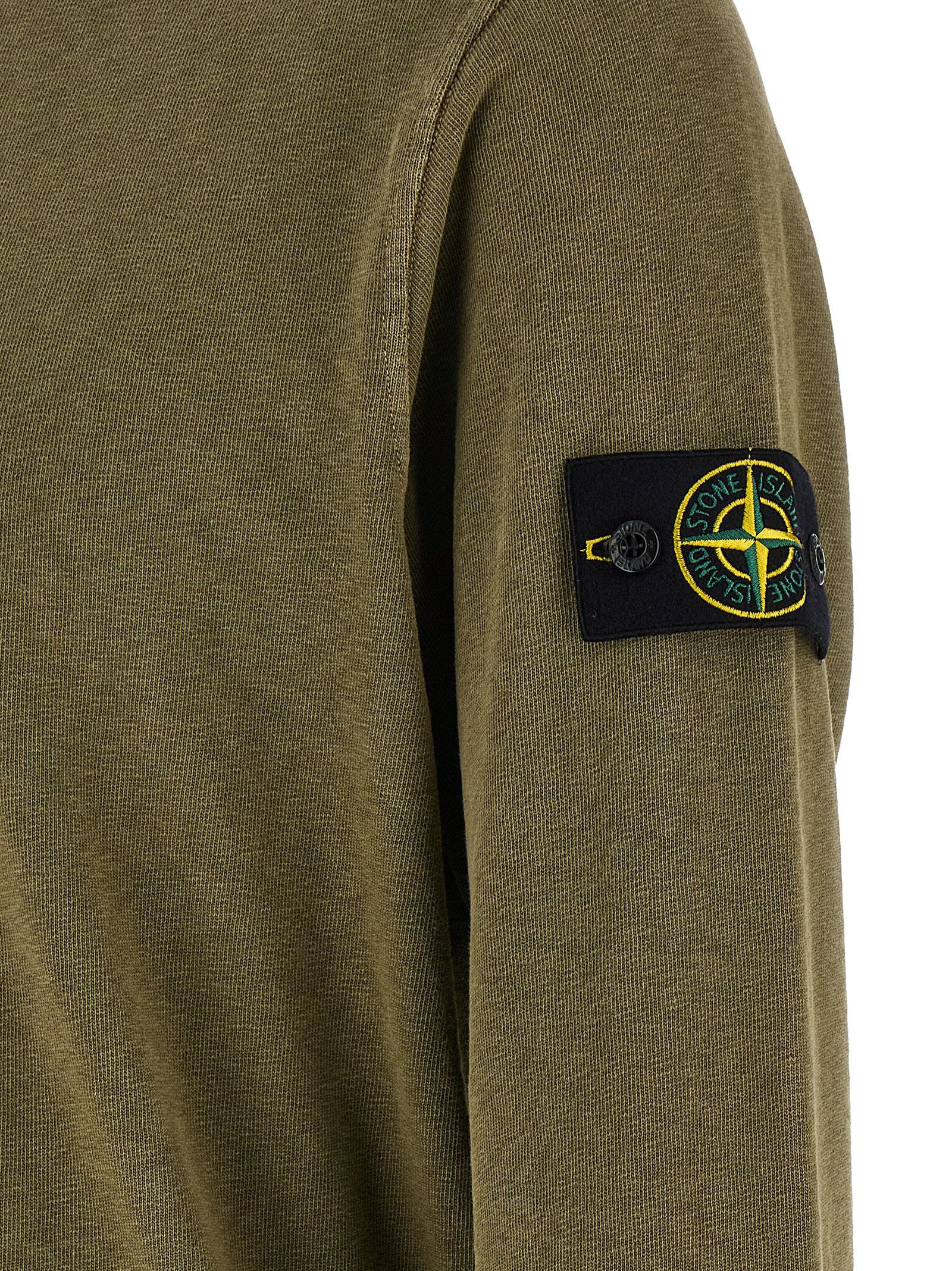 Stone Island Green Cotton Sweatshirt