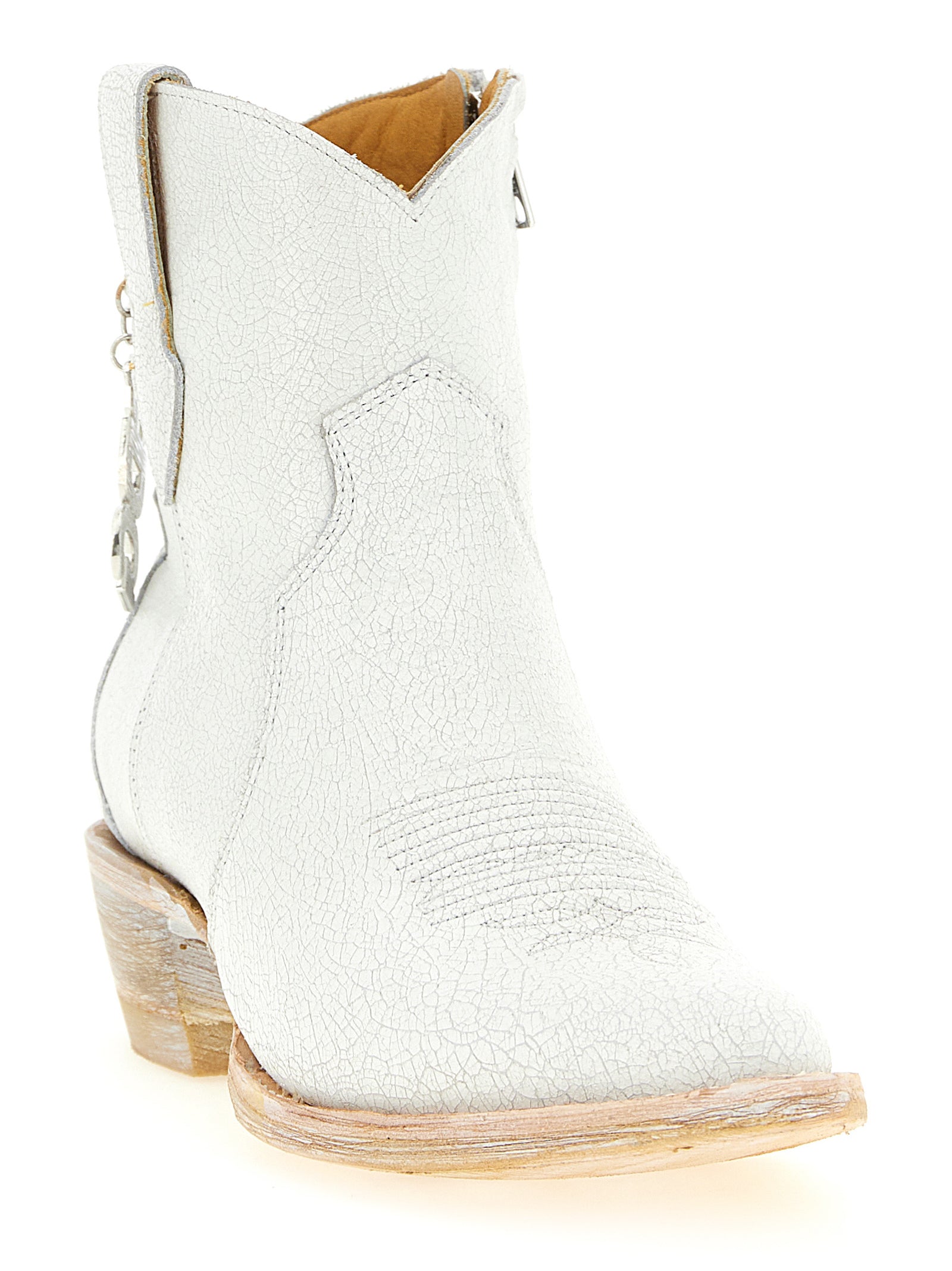 White Cowhide Chelsea Boots
