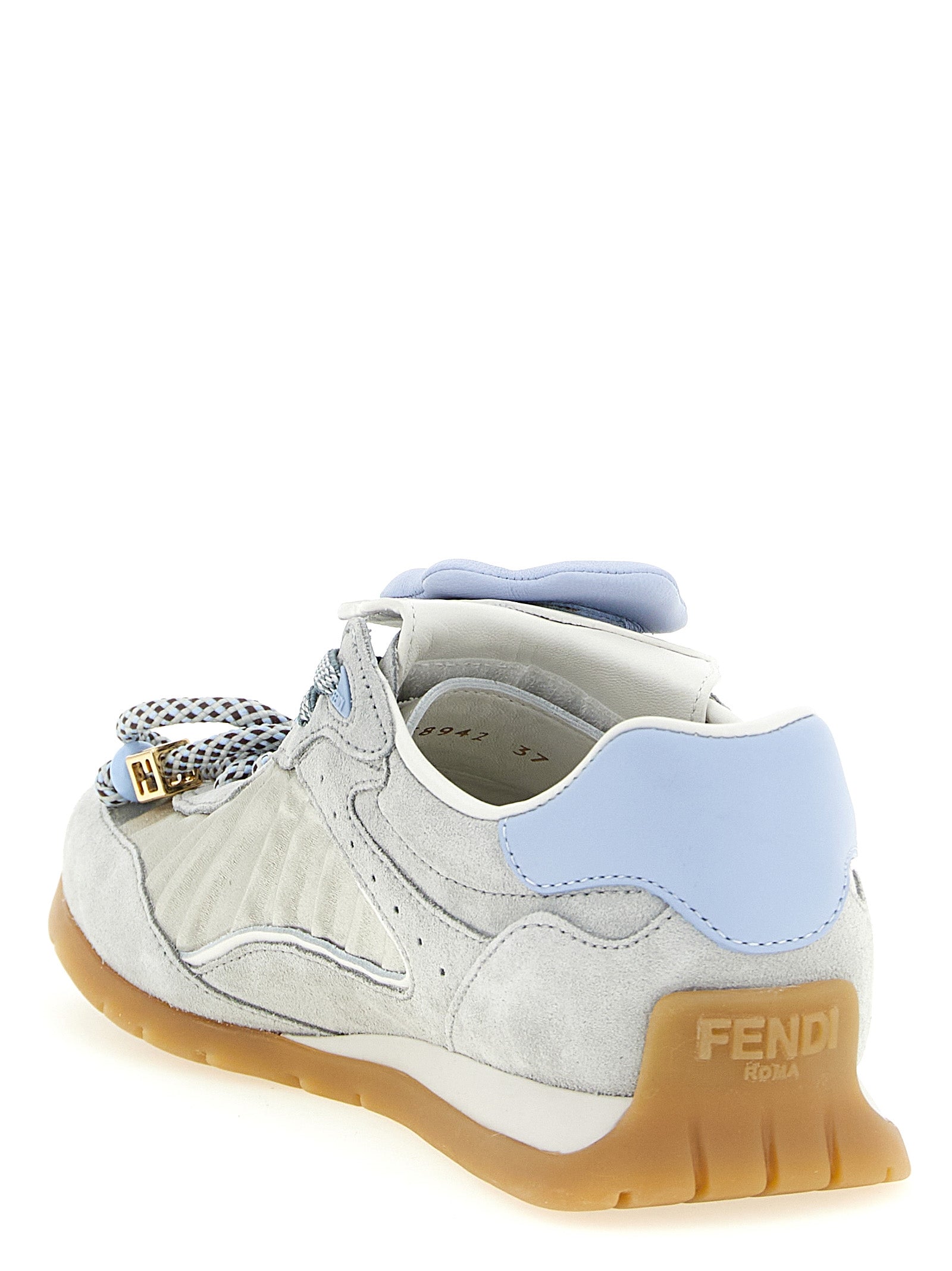 Fendi Gray Wave Pulse Athletic Sneakers Leather