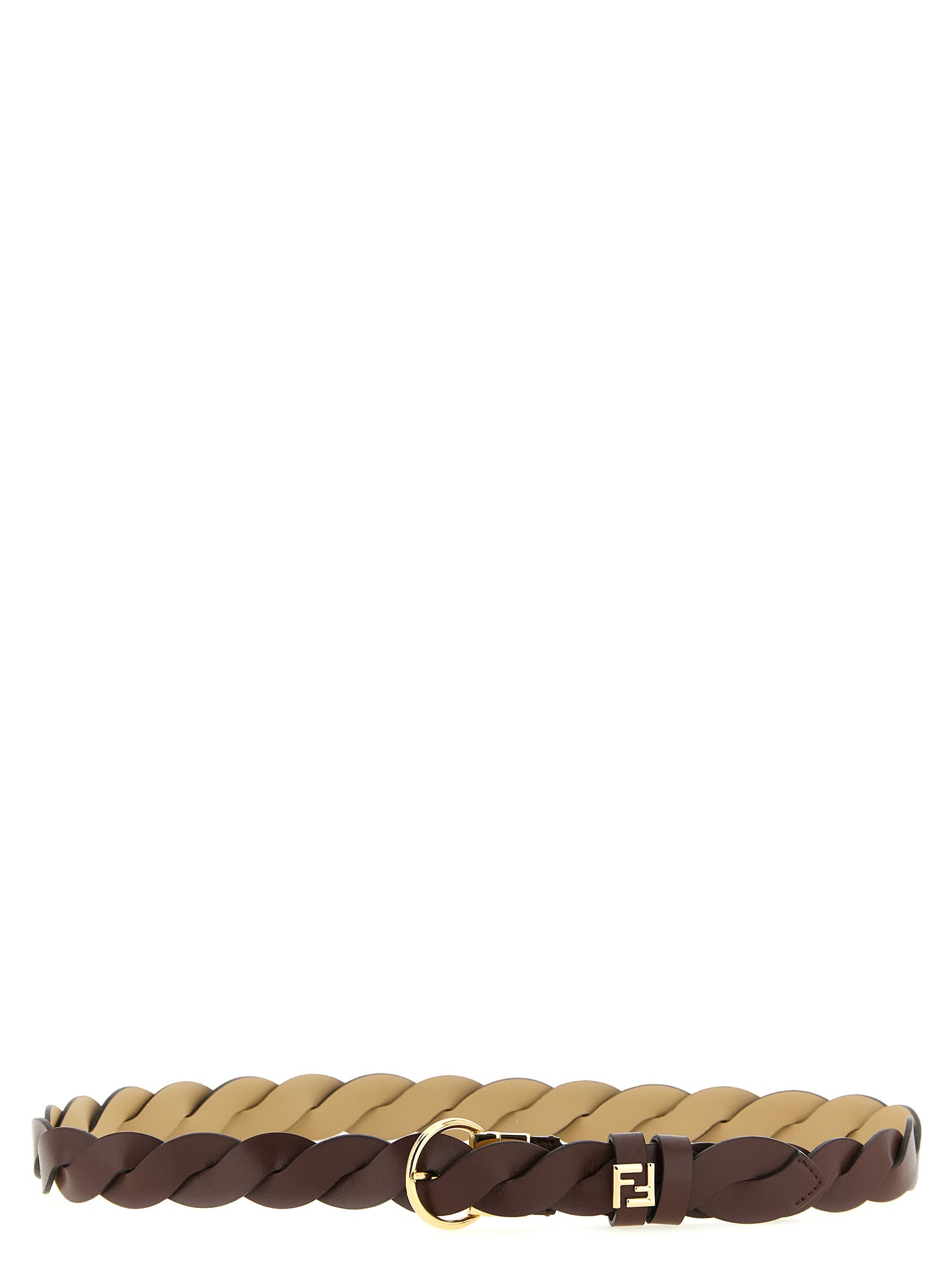 Fendi Multicolor Reversible Braided Leather Belt