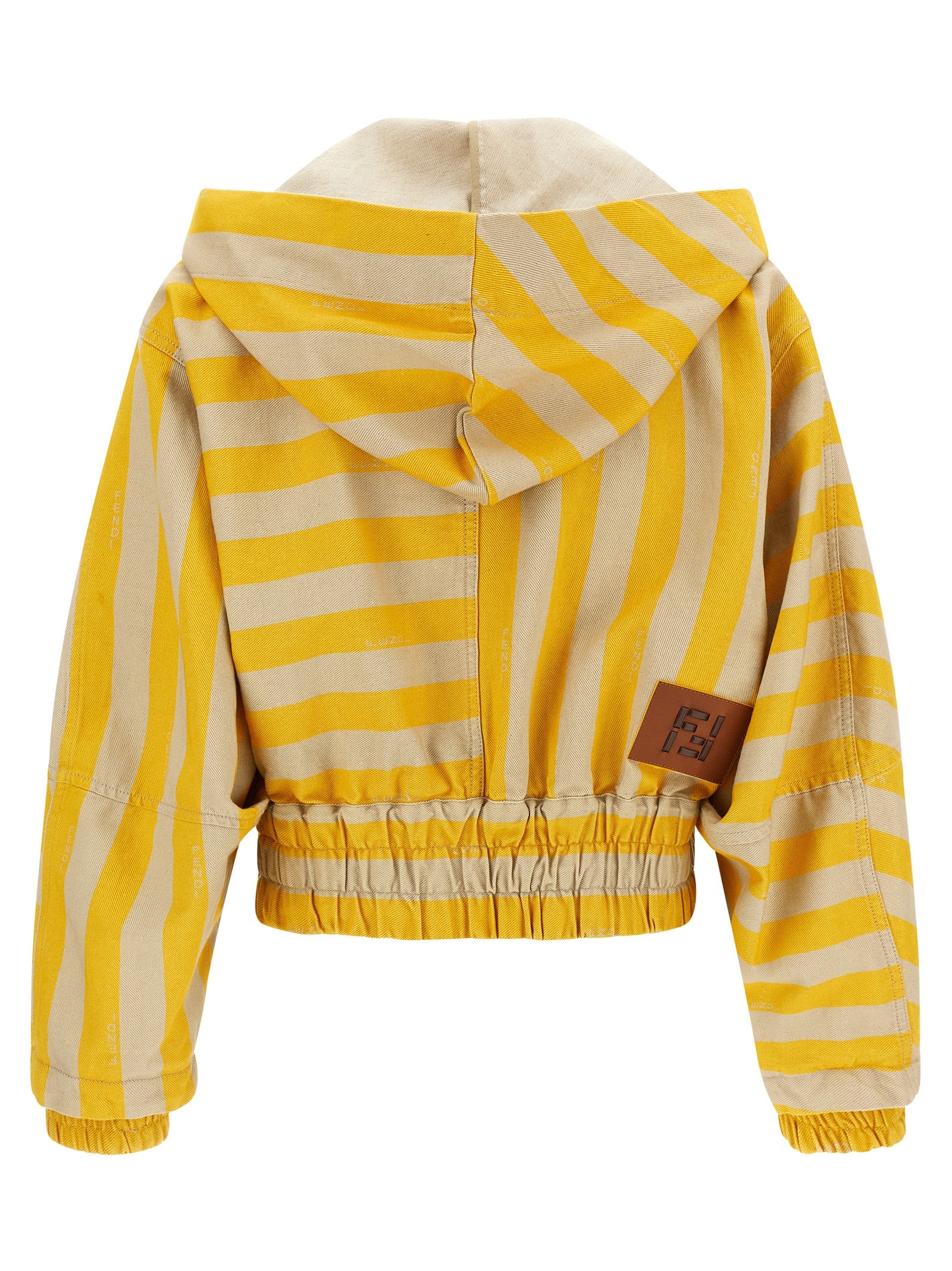 Fendi Yellow Bicolor Cotton Linen Jacket