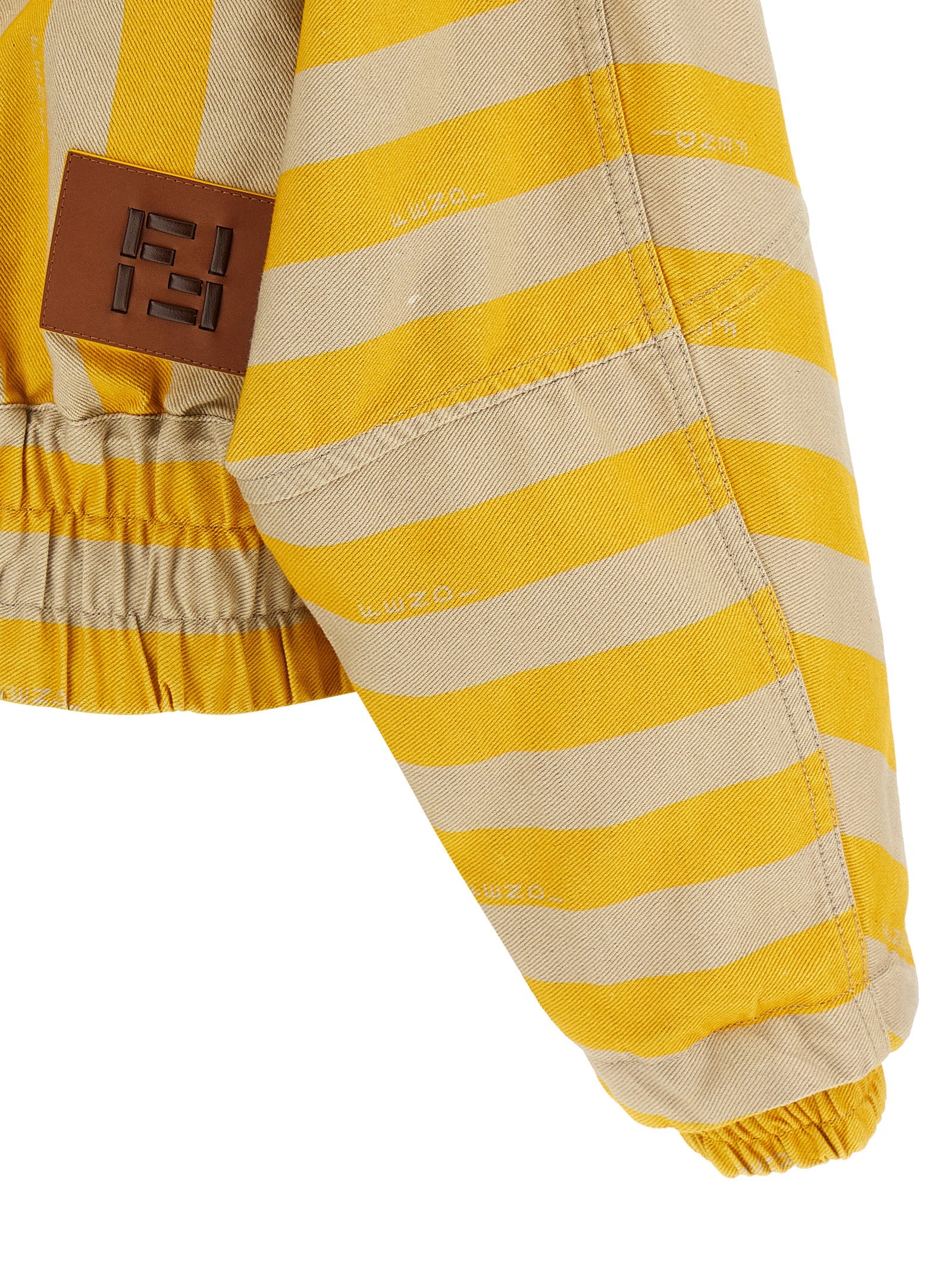 Fendi Yellow Bicolor Cotton Linen Jacket