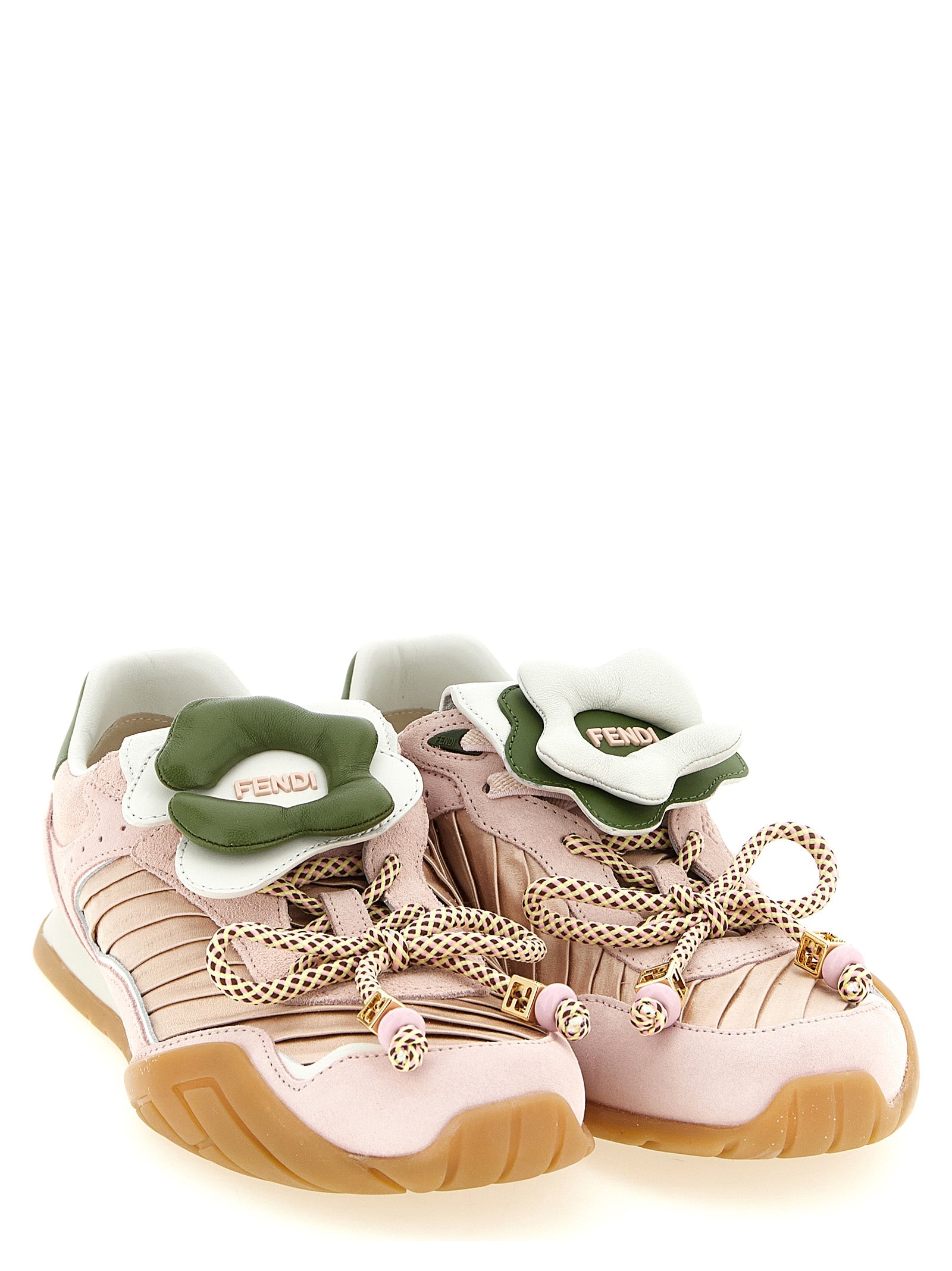 Fendi Pink Wave Pulse Sneakers Calf Leather